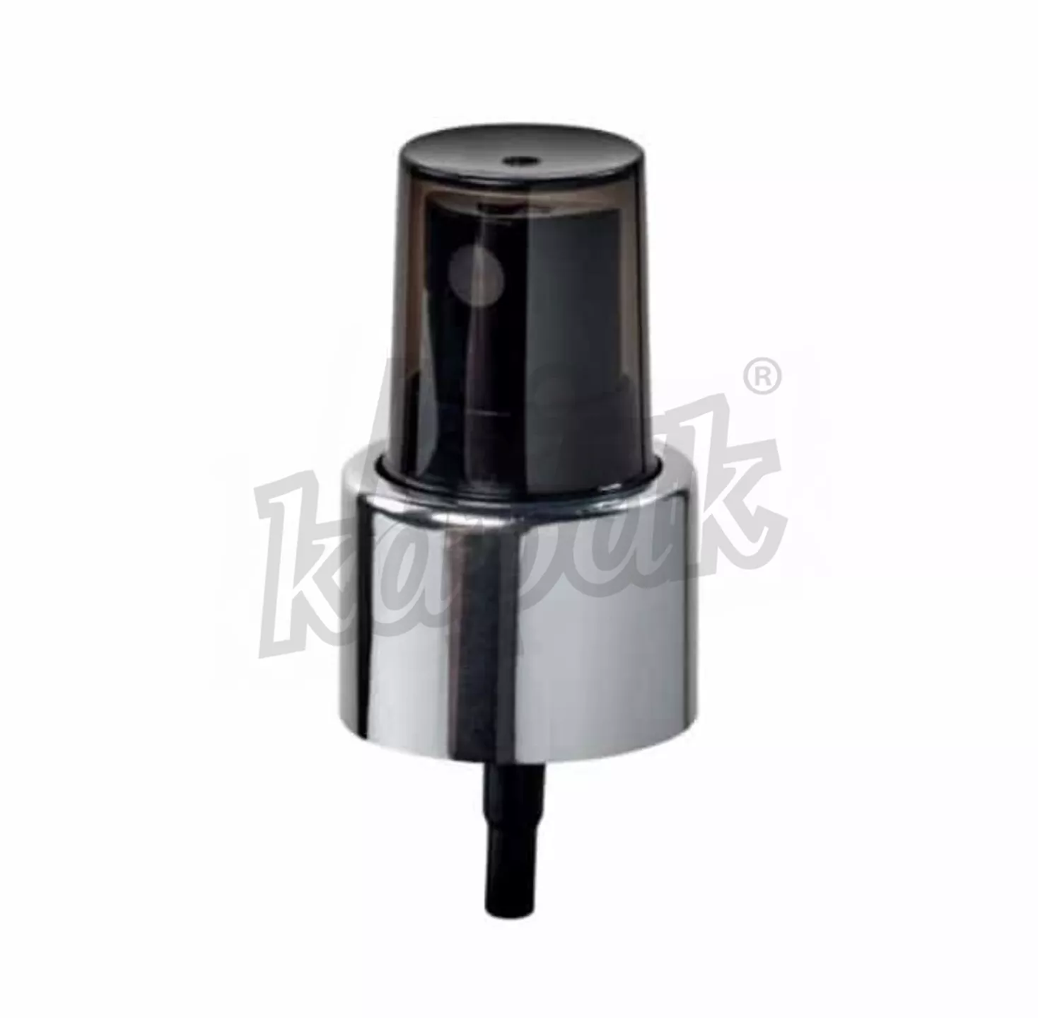 24/410 FINGER SPRAY SILVER RING WITH SMOKED PROTECTION COVER - BLACK