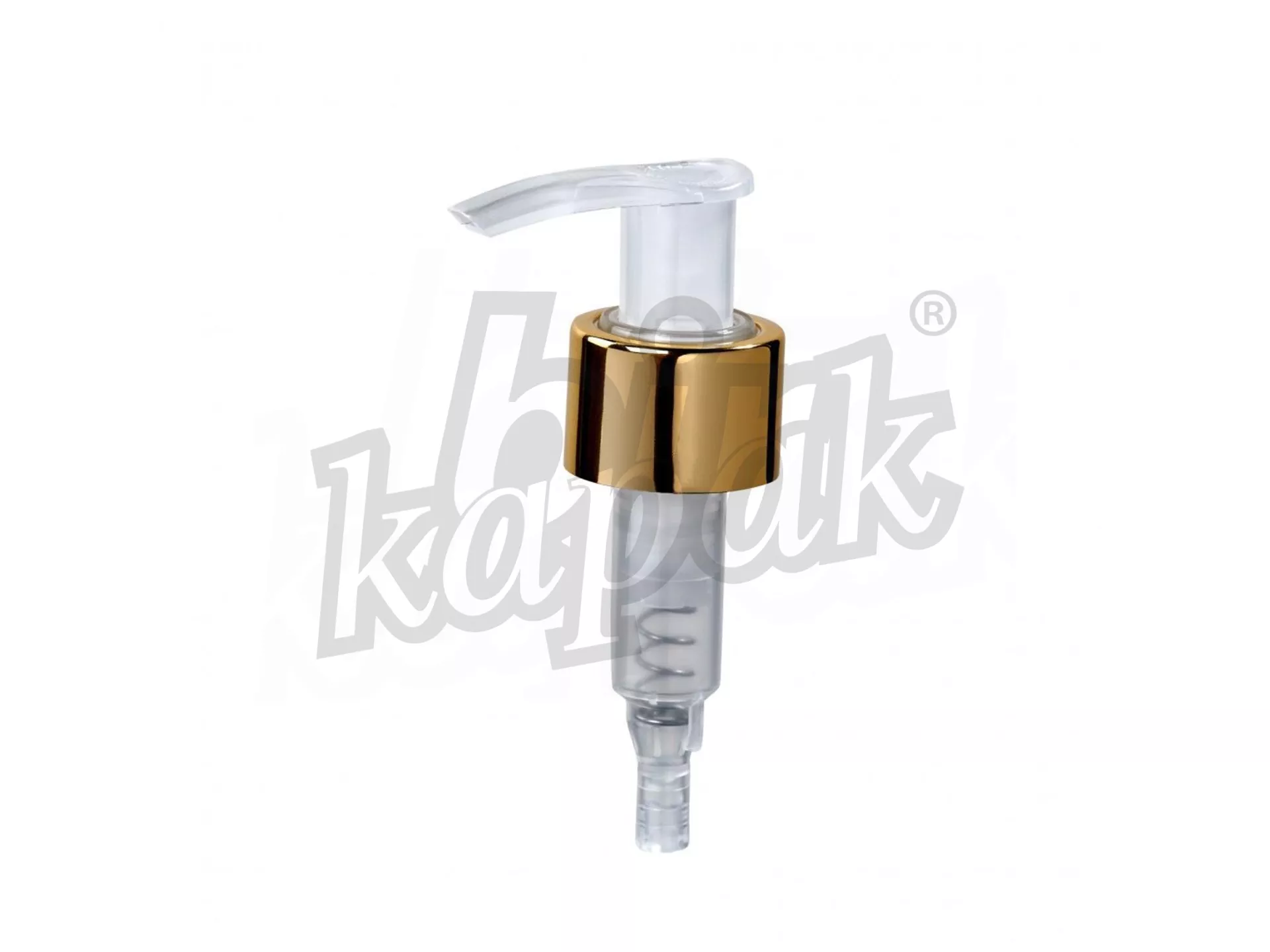 24/410 - 28/410 KARGA MODEL LIQUID SOAP PUMP WITH GOLD RING - TRANSPARENT