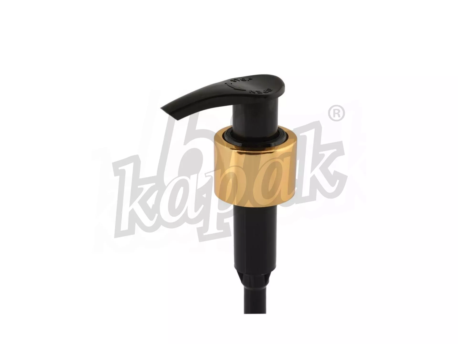 24/410 - 28/410 KARGA MODEL LIQUID SOAP PUMP WITH GOLD RING - BLACK