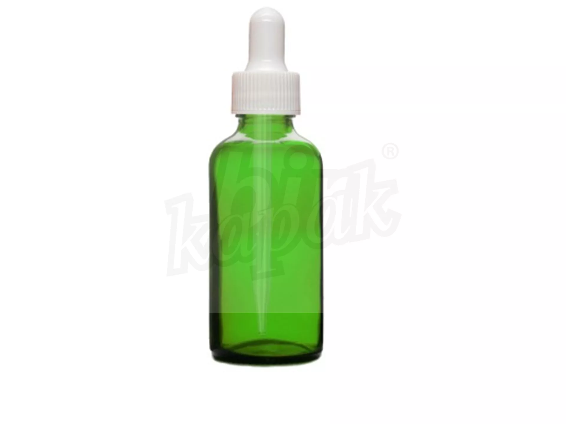 50 ML DROPPER BOTTLE GREEN WHITE GLASS WITH DROPPER - SET