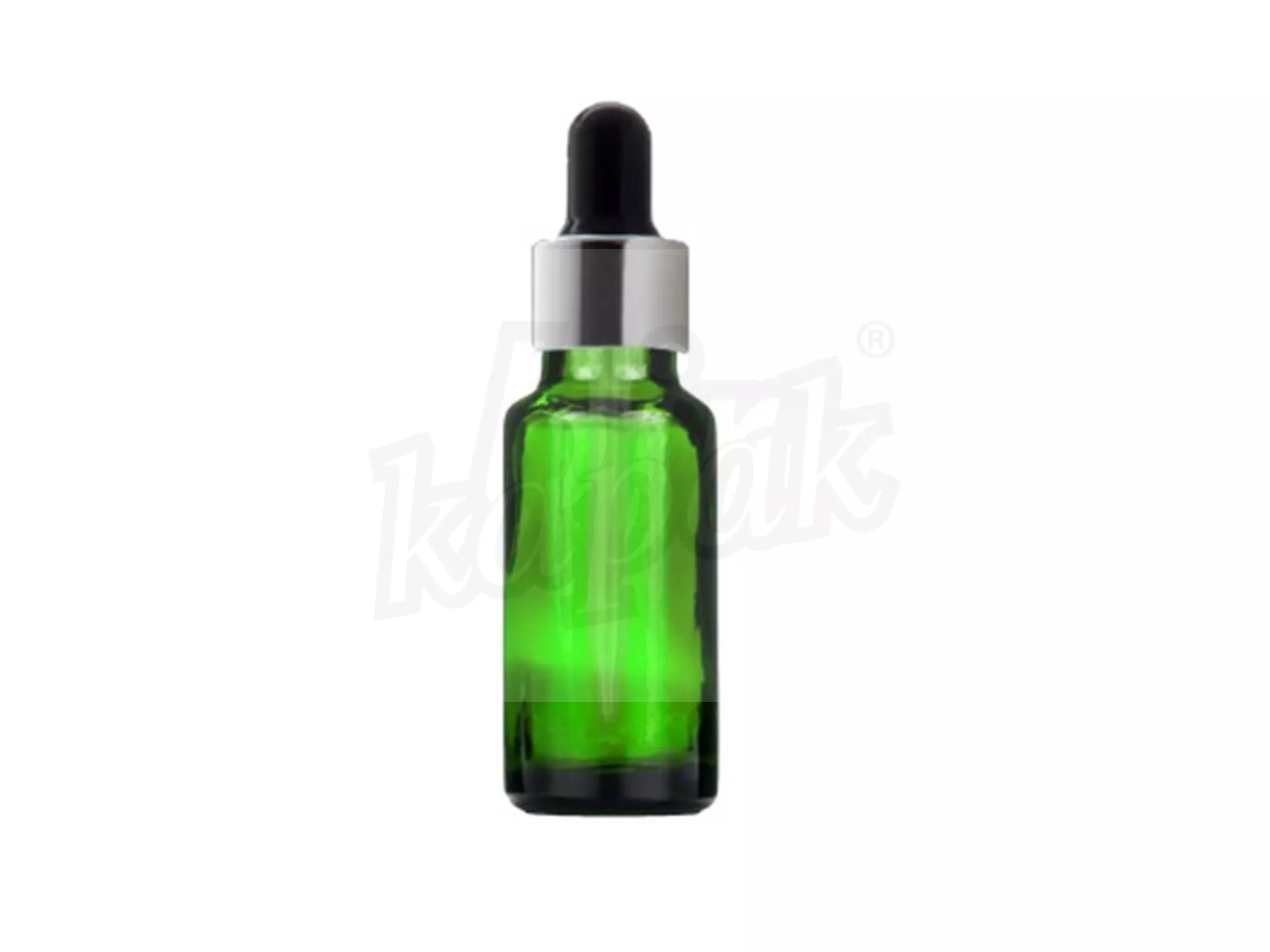 20 ML DROPPER BOTTLE GREEN SILVER BLACK GLASS WITH DROPPER - SET