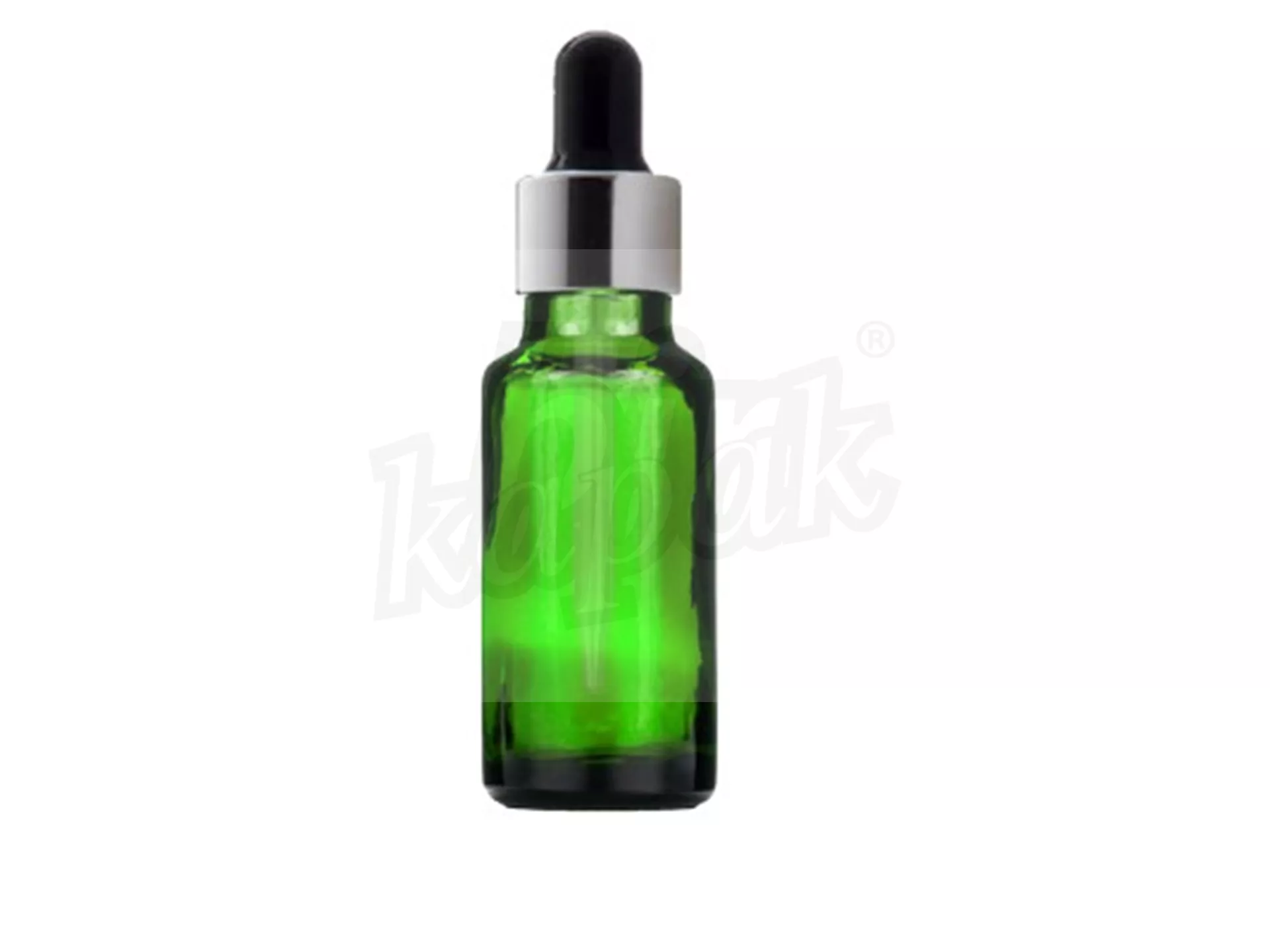 30 ML DROPPER BOTTLE GREEN SILVER BLACK GLASS WITH DROPPER - SET