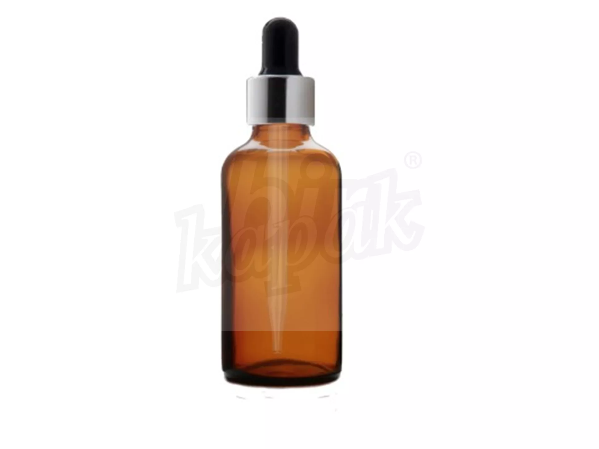 50 ML DROPPER BOTTLE AMBER SILVER BLACK GLASS WITH DROPPER - SET