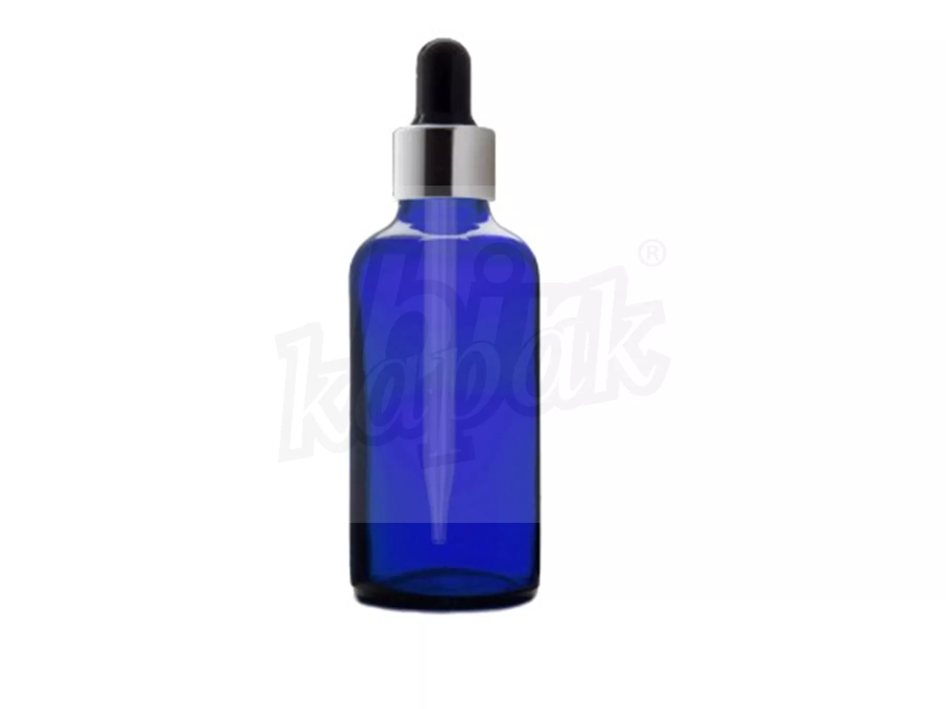 50 ML DROPPER BOTTLE BLUE SILVER BLACK GLASS WITH DROPPER - SET