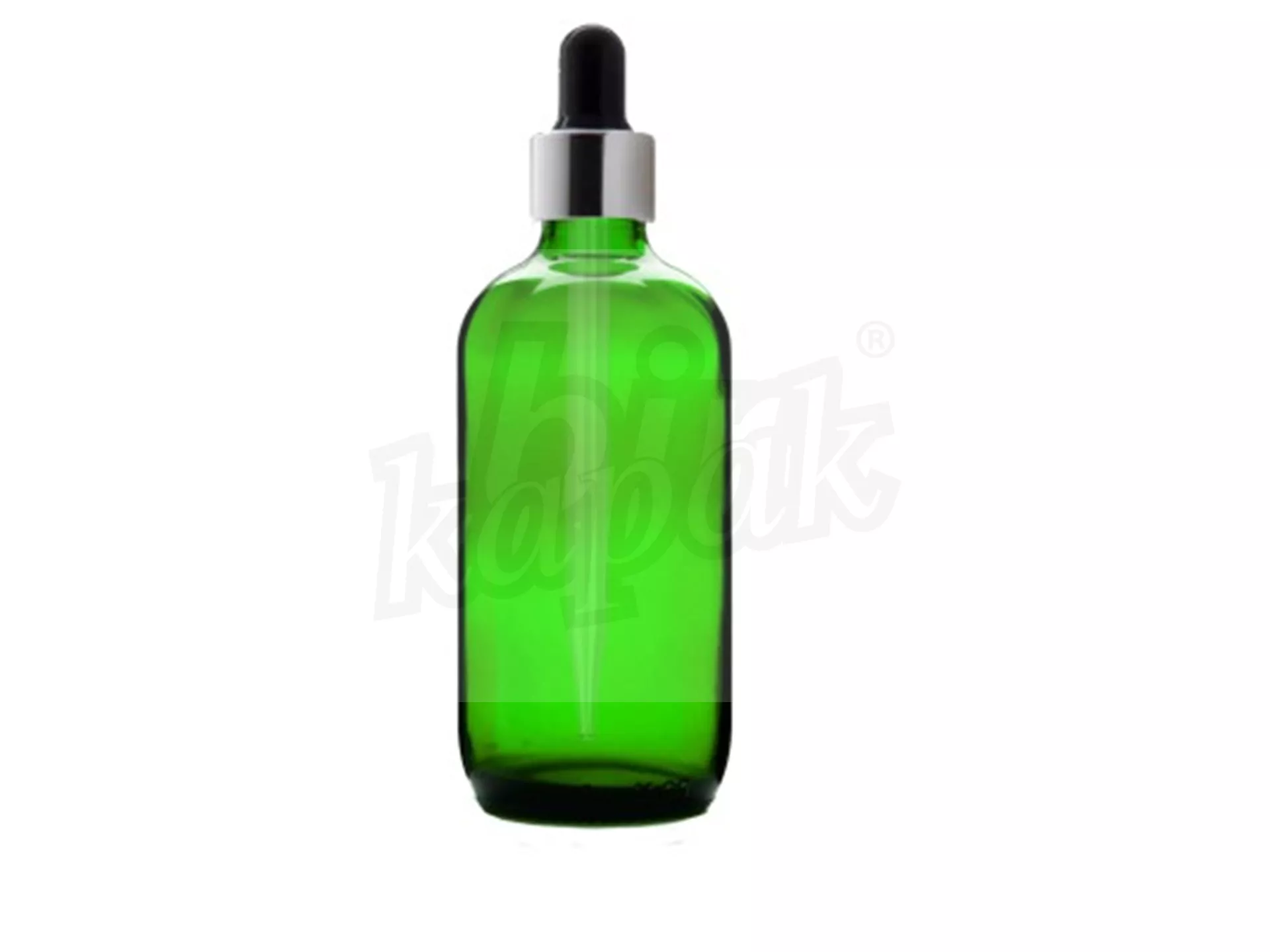 100 ML DROPPER BOTTLE GREEN SILVER BLACK GLASS WITH DROPPER - SET