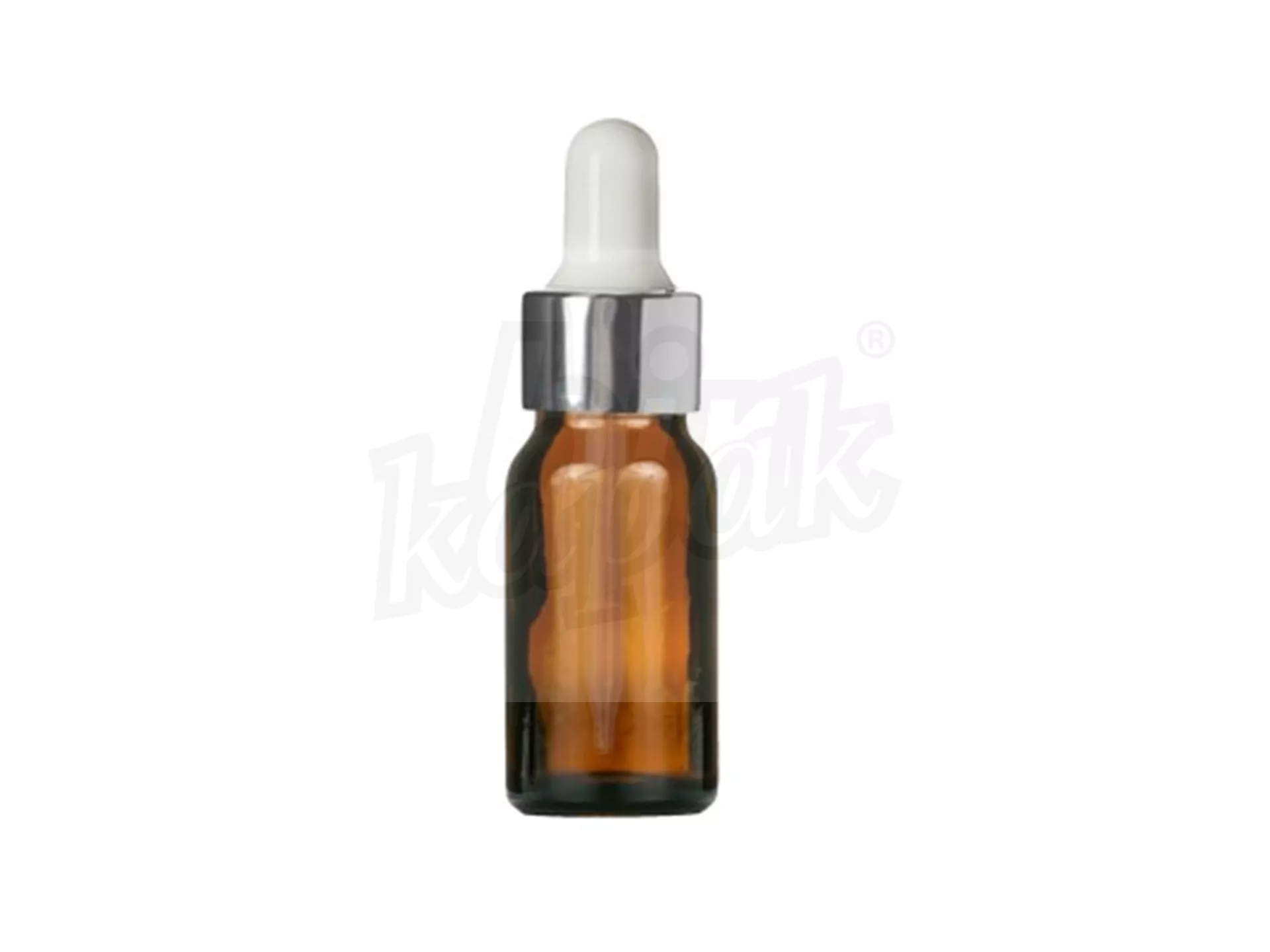 10 ML DROPPER BOTTLE AMBER SILVER WHITE GLASS DROPPER - SET