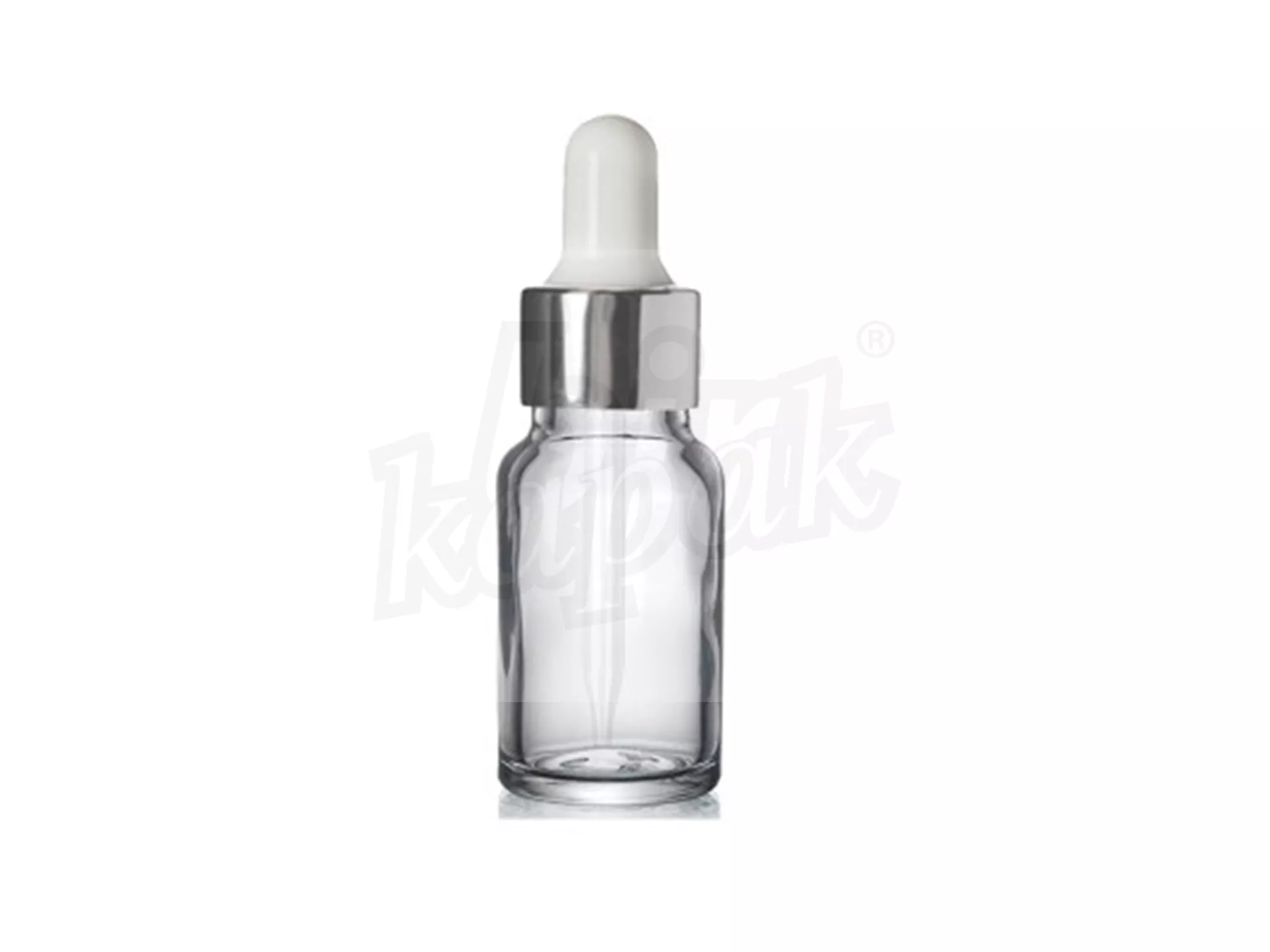 10 ML DROPPER BOTTLE TRANSPARENT SILVER WHITE GLASS WITH DROPPER - SET