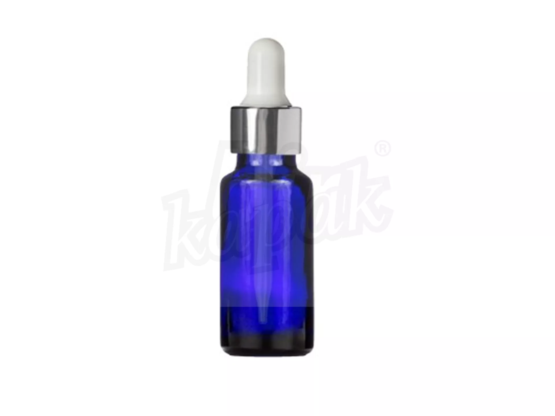 20 ML DROPPER BOTTLE BLUE SILVER WHITE GLASS WITH DROPPER - SET