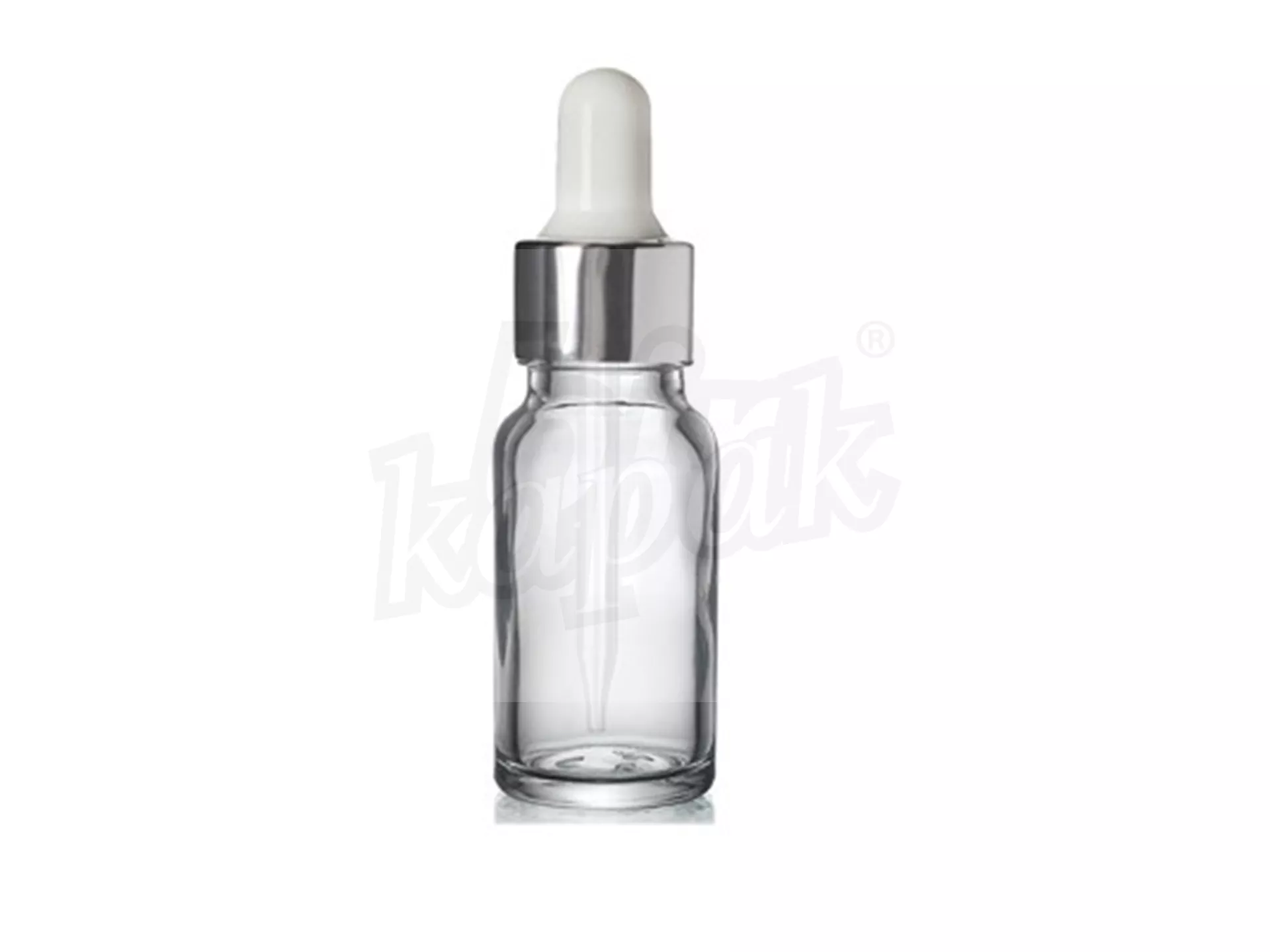 20 ML DROPPER BOTTLE TRANSPARENT SILVER WHITE GLASS WITH DROPPER - SET