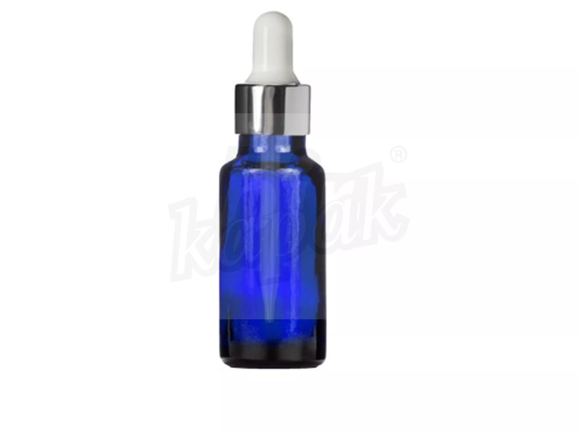 30 ML DROPPER BOTTLE BLUE SILVER WHITE GLASS WITH DROPPER - SET