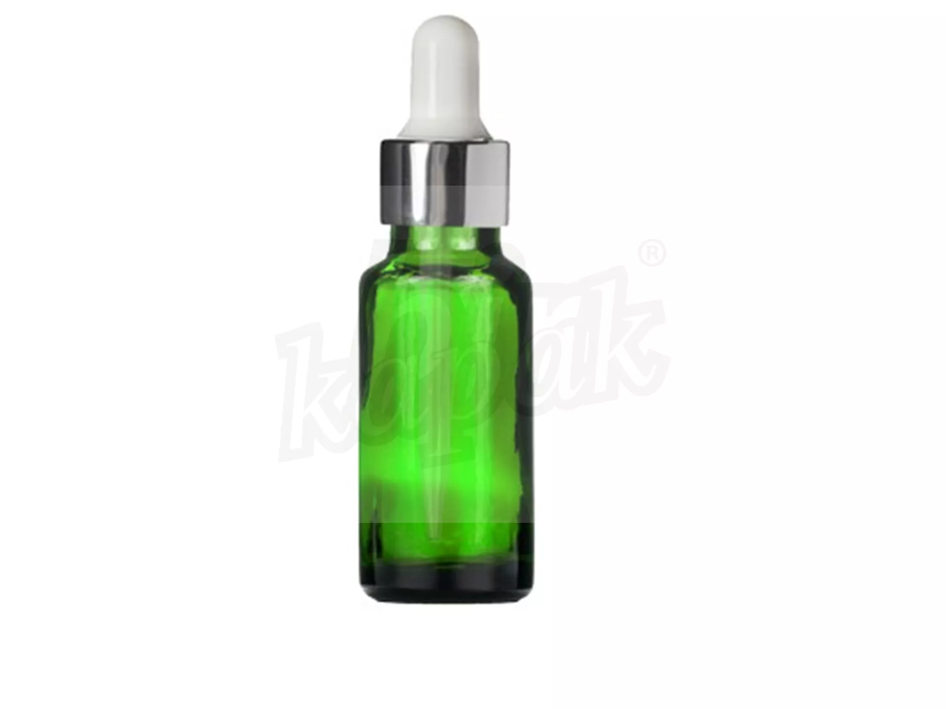 30 ML DROPPER BOTTLE GREEN SILVER WHITE GLASS WITH DROPPER - SET