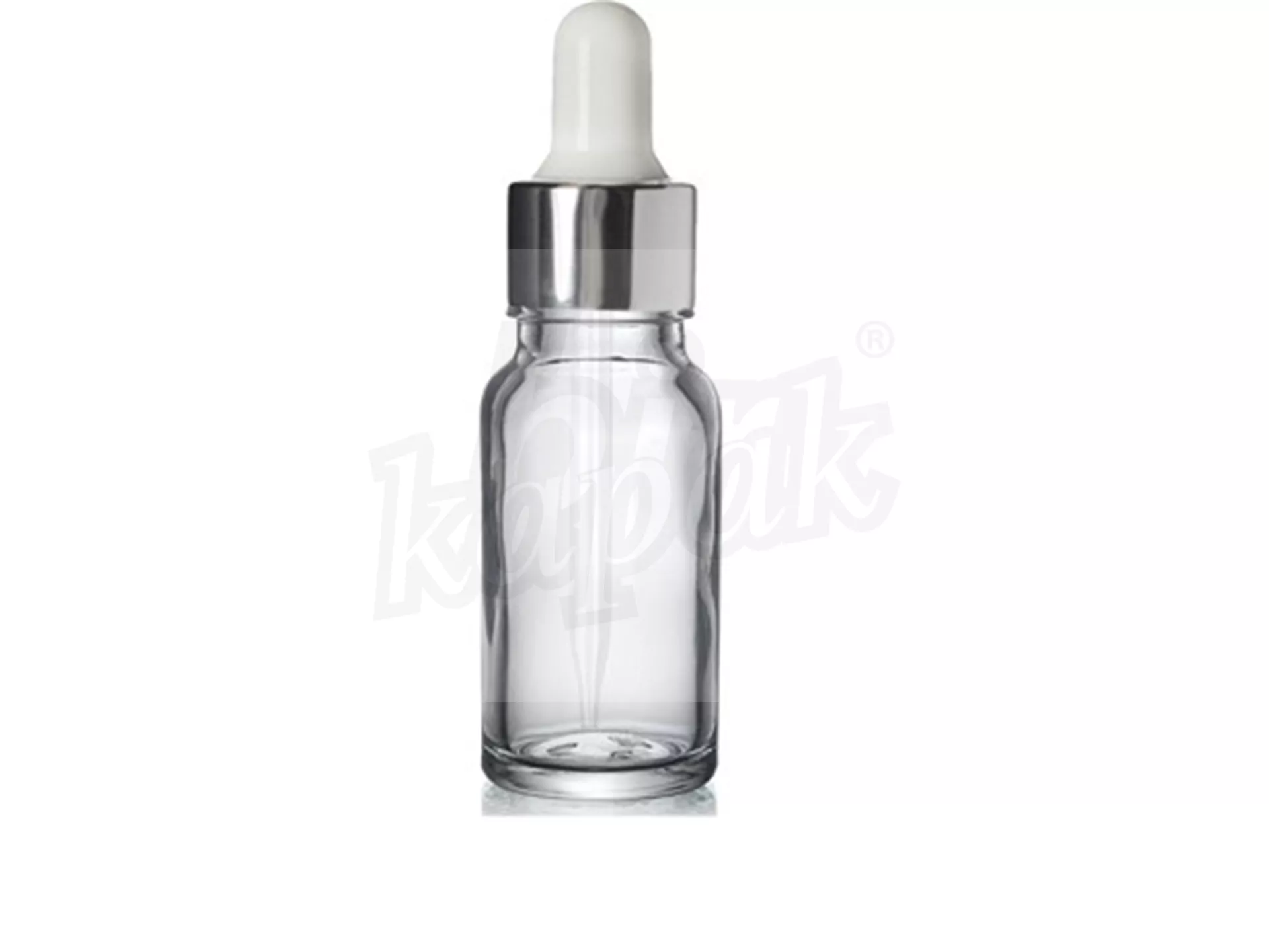 30 ML DROPPER BOTTLE TRANSPARENT SILVER WHITE GLASS WITH DROPPER - SET