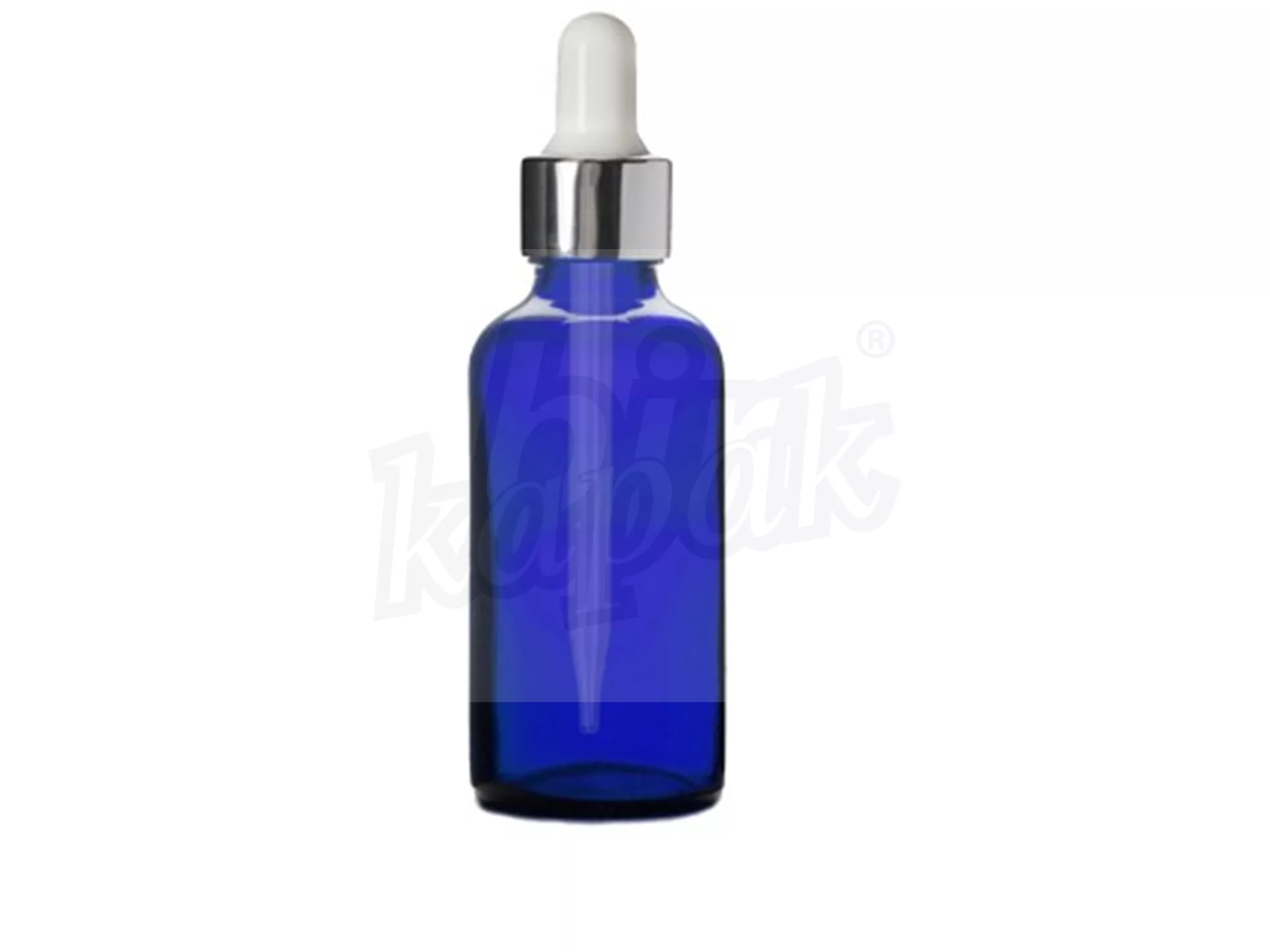 50 ML DROPPER BOTTLE BLUE SILVER WHITE GLASS WITH DROPPER - SET