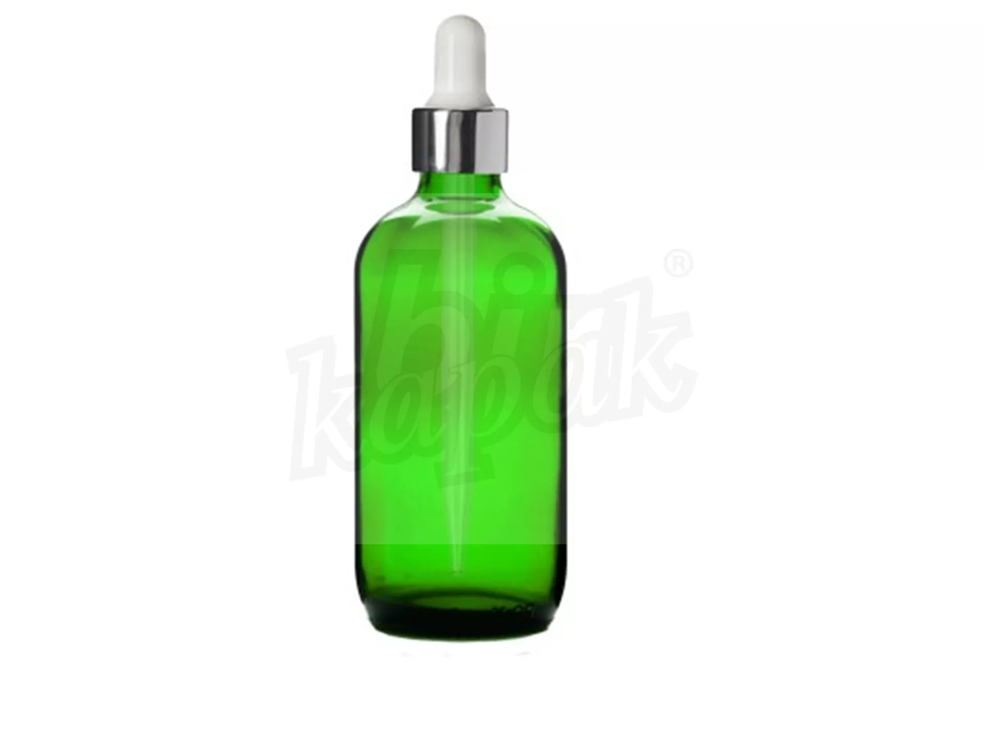 50 ML DROPPER BOTTLE GREEN SILVER WHITE GLASS WITH DROPPER - SET