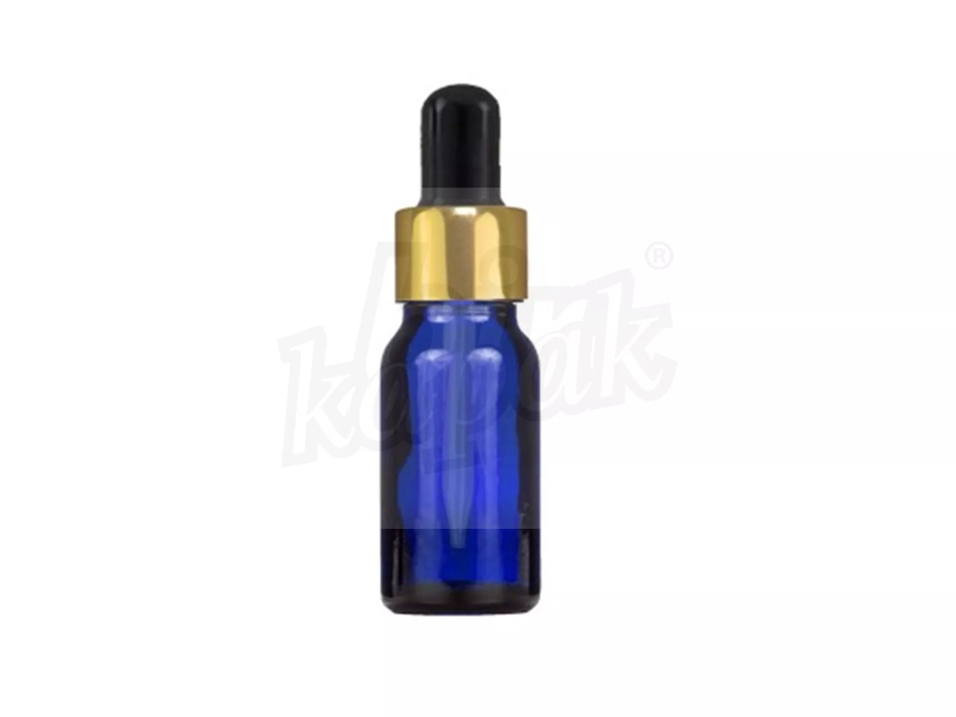 10 ML DROPPER BOTTLE BLUE GOLD BLACK GLASS WITH DROPPER - SET