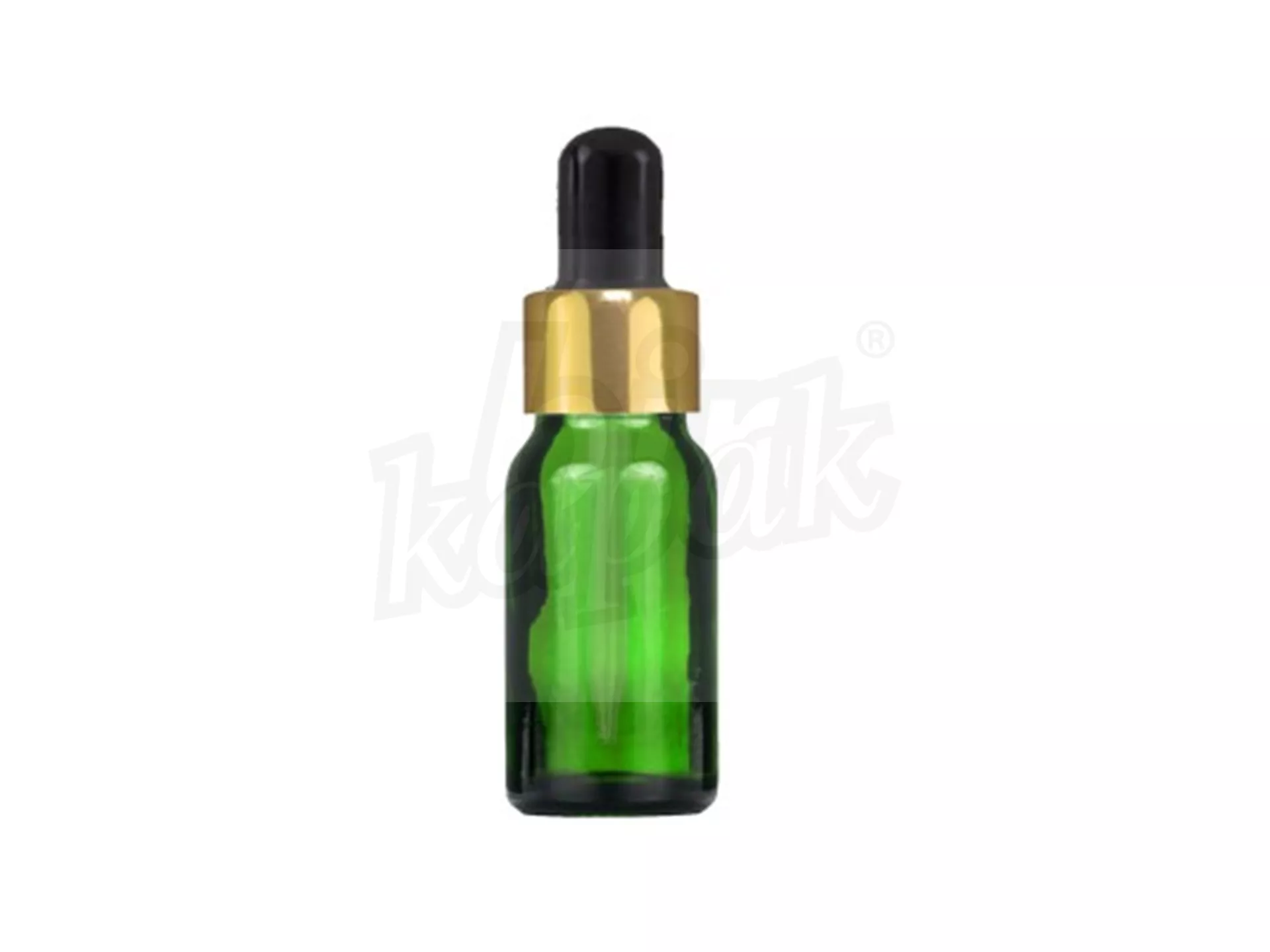 10 ML DROPPER BOTTLE GREEN GOLD BLACK GLASS WITH DROPPER - SET