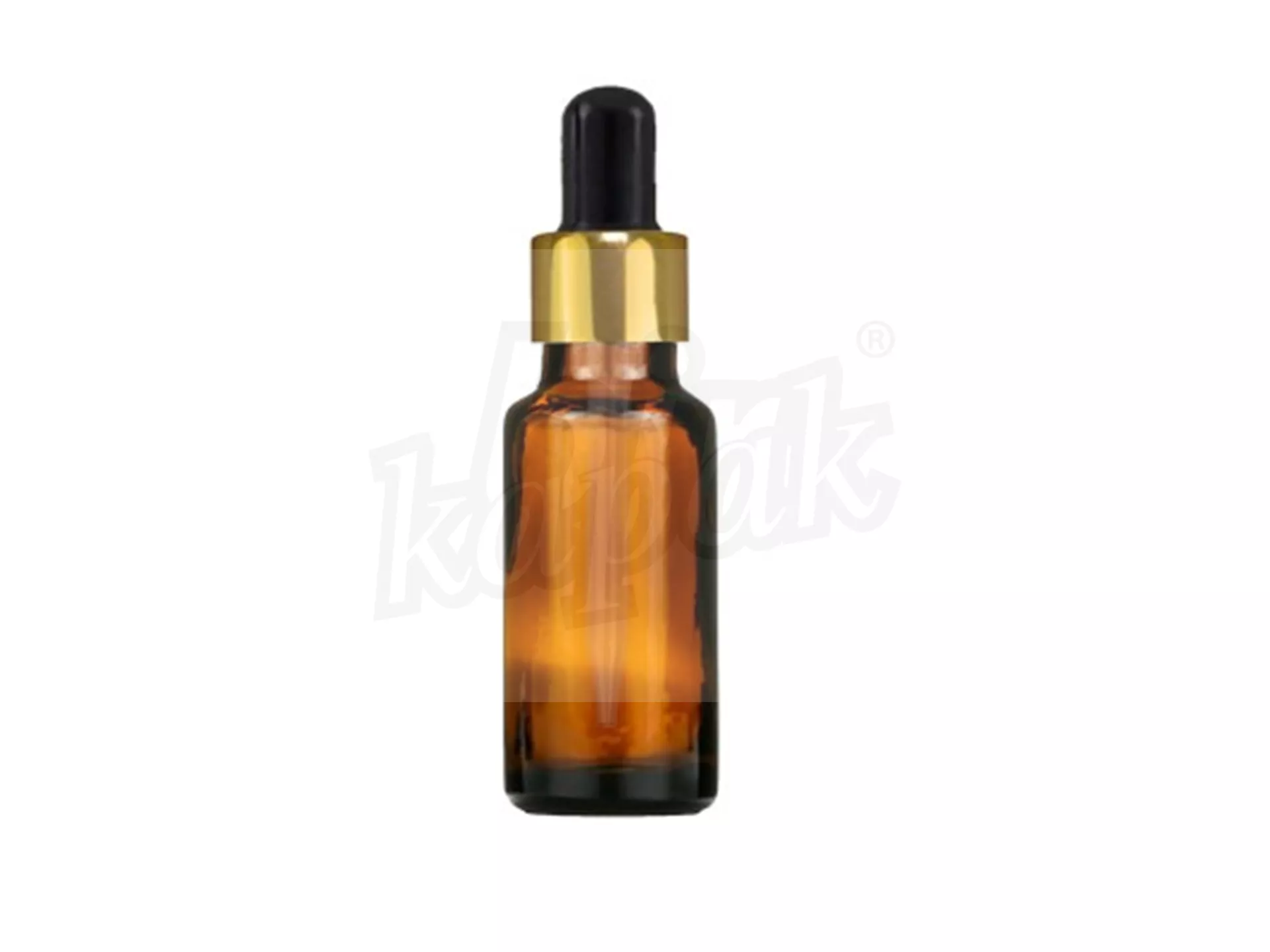 20 ML DROPPER BOTTLE AMBER GOLD WITH BLACK GLASS DROPPER - SET