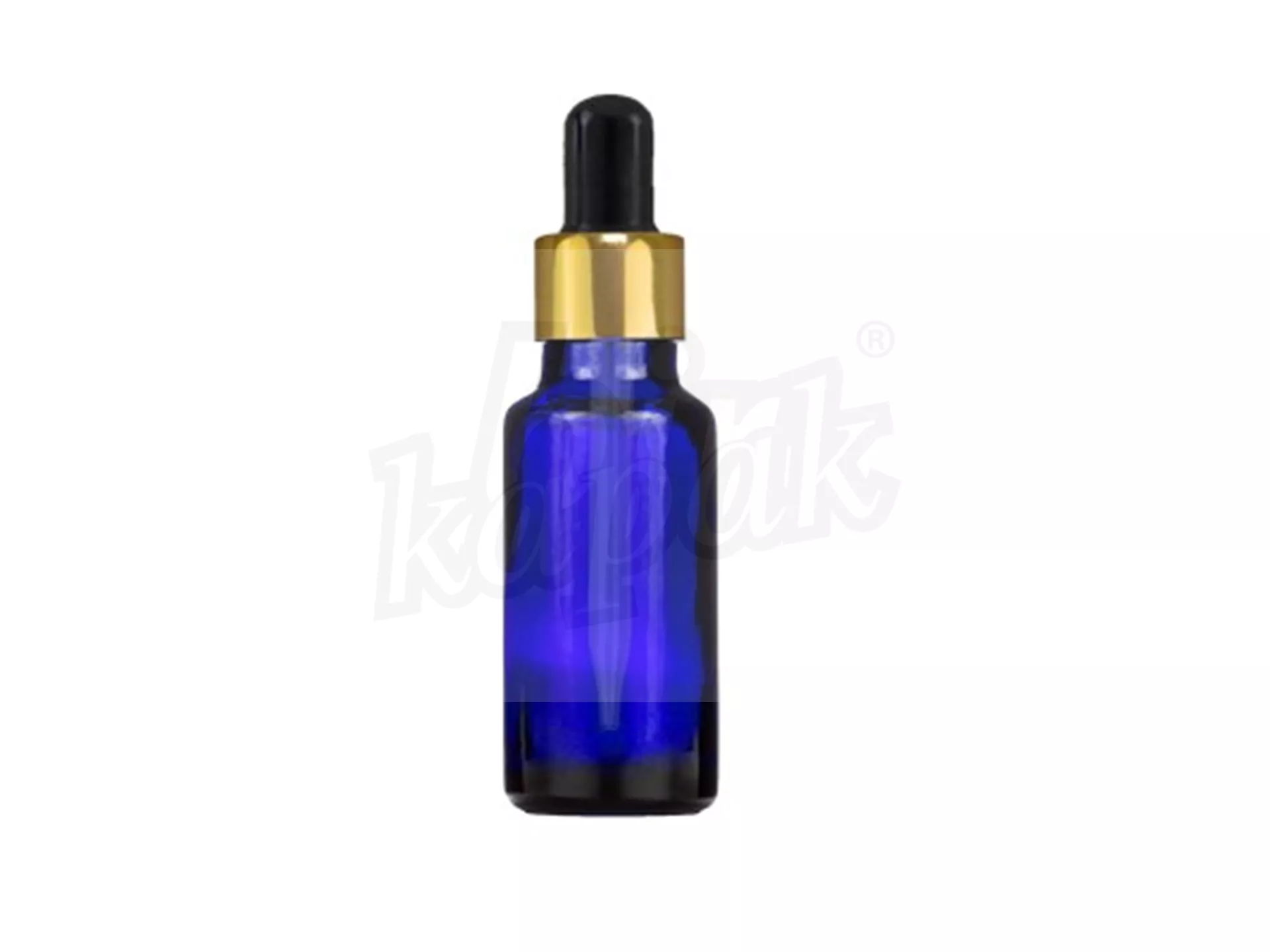 20 ML DROPPER BOTTLE BLUE GOLD BLACK GLASS WITH DROPPER - SET