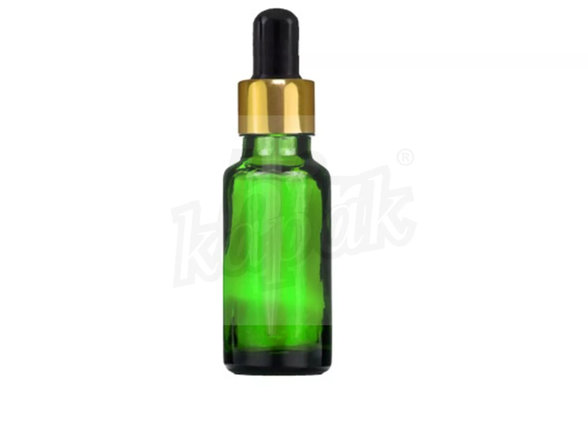 30 ML DROPPER BOTTLE GREEN GOLD BLACK GLASS WITH DROPPER - SET