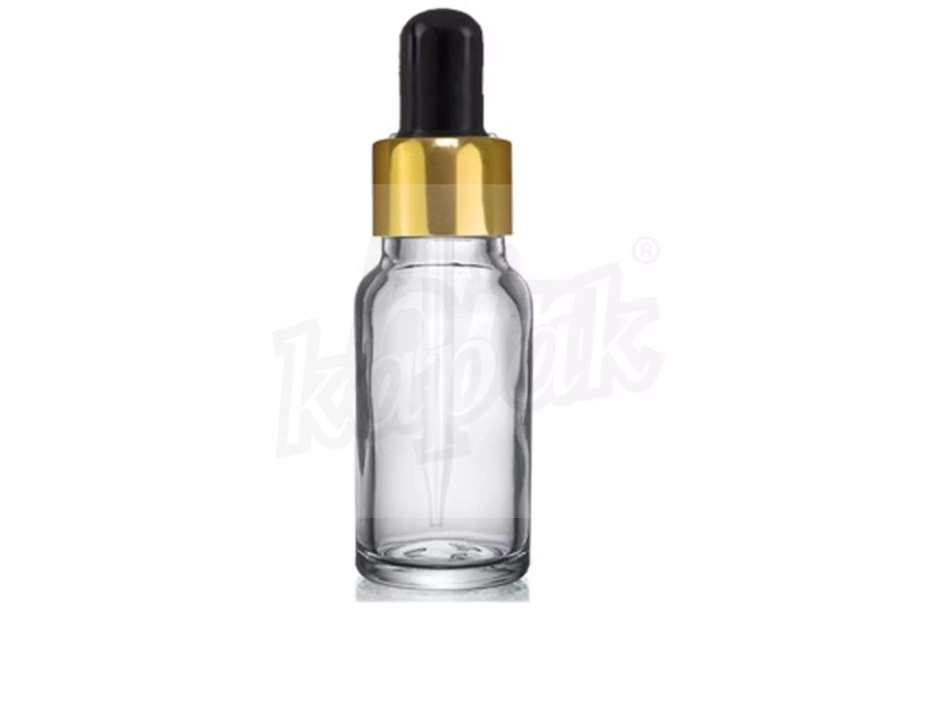 30 ML DROPPER BOTTLE TRANSPARENT GOLD BLACK GLASS WITH DROPPER - SET