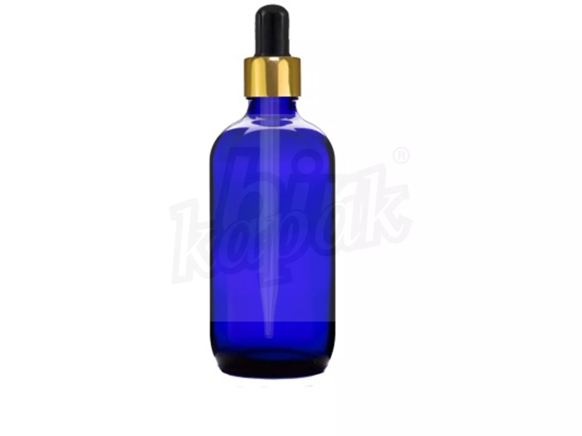 100 ML DROPPER BOTTLE BLUE GOLD BLACK GLASS WITH DROPPER - SET