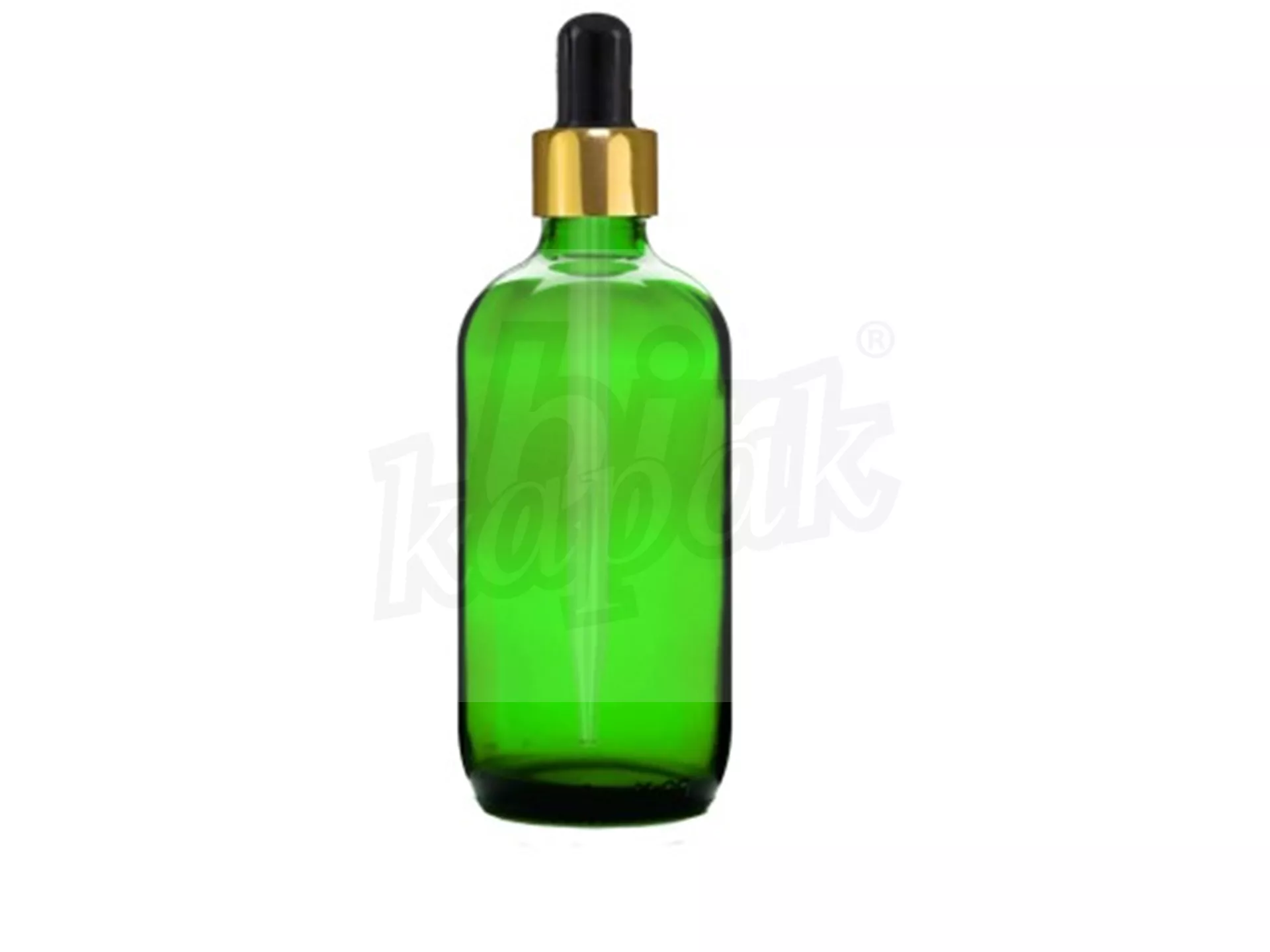 100 ML DROPPER BOTTLE GREEN GOLD BLACK GLASS WITH DROPPER - SET