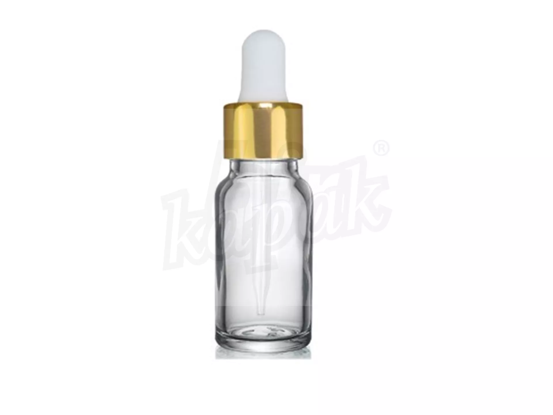 20 ML DROPPER BOTTLE TRANSPARENT GOLD WHITE GLASS WITH DROPPER - SET