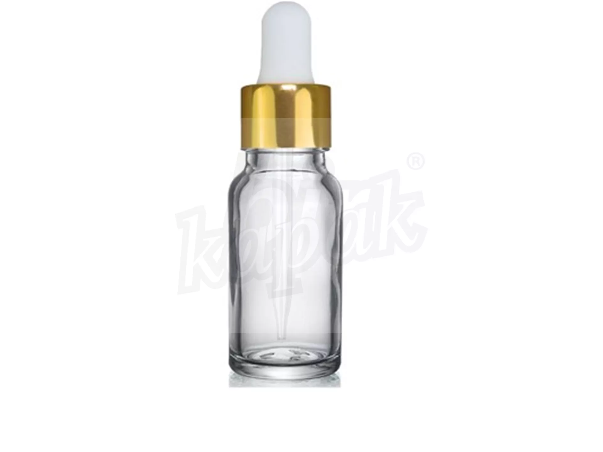 30 ML DROPPER BOTTLE TRANSPARENT GOLD WHITE GLASS WITH DROPPER - SET