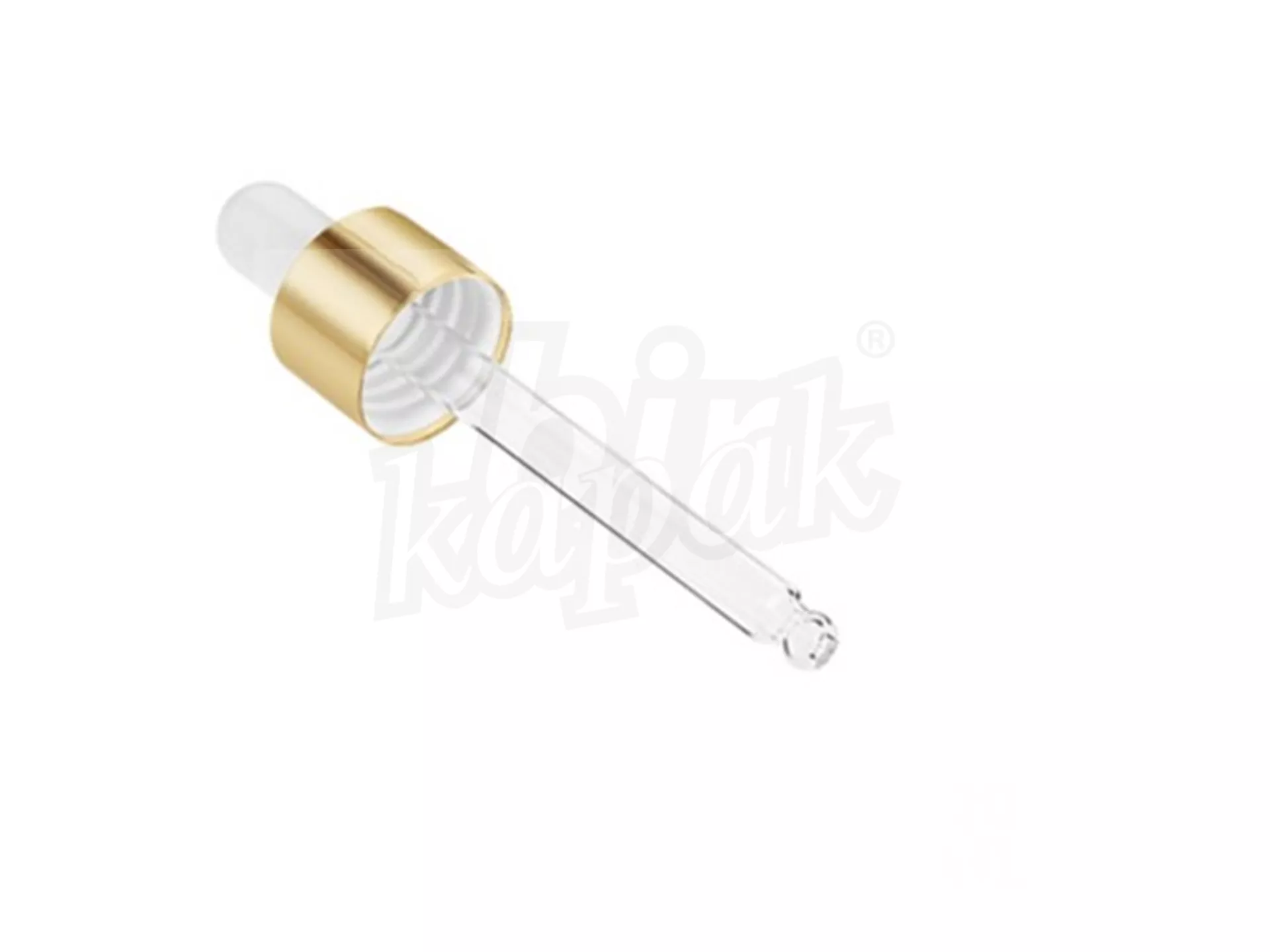 20 ML GOLD METAL CAP WHITE RUBBER DROPPER