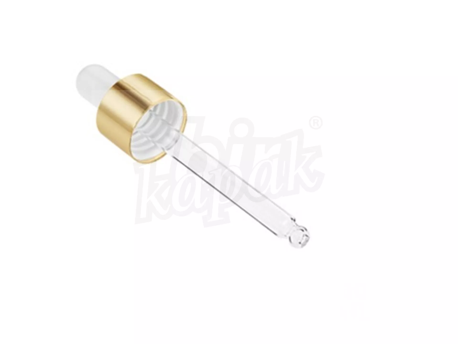 30 ML GOLD METAL CAP WHITE RUBBER DROPPER