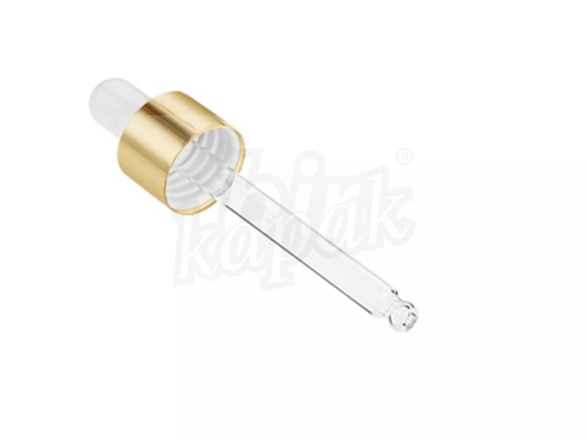 100 ML GOLD METAL CAP WHITE RUBBER DROPPER