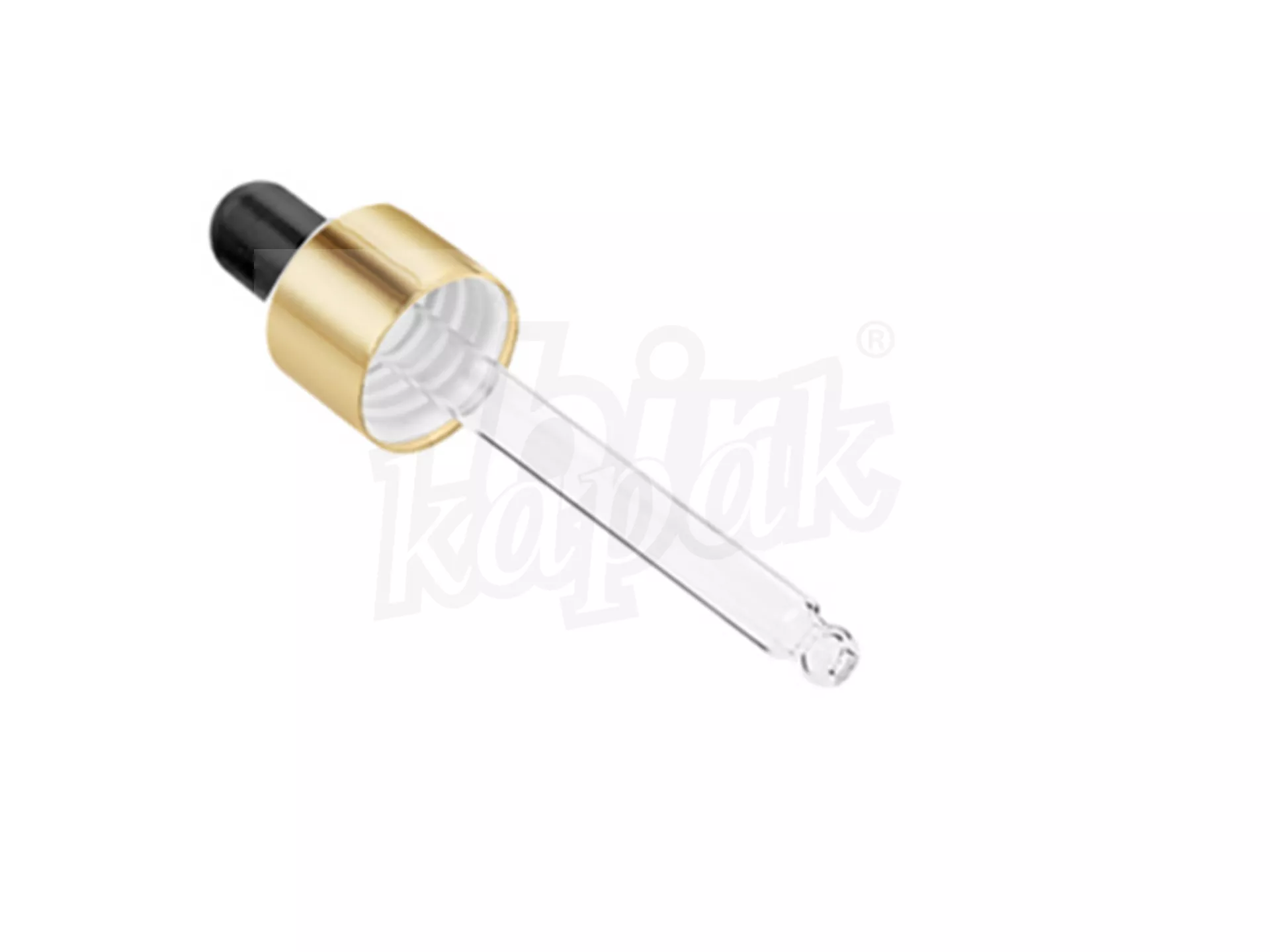 30 ML GOLD METAL CAP BLACK RUBBER DROPPER