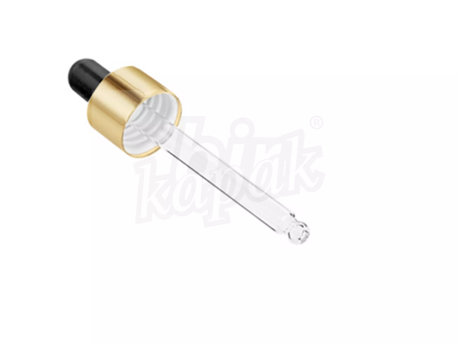 50 ML GOLD METAL CAP BLACK RUBBER DROPPER