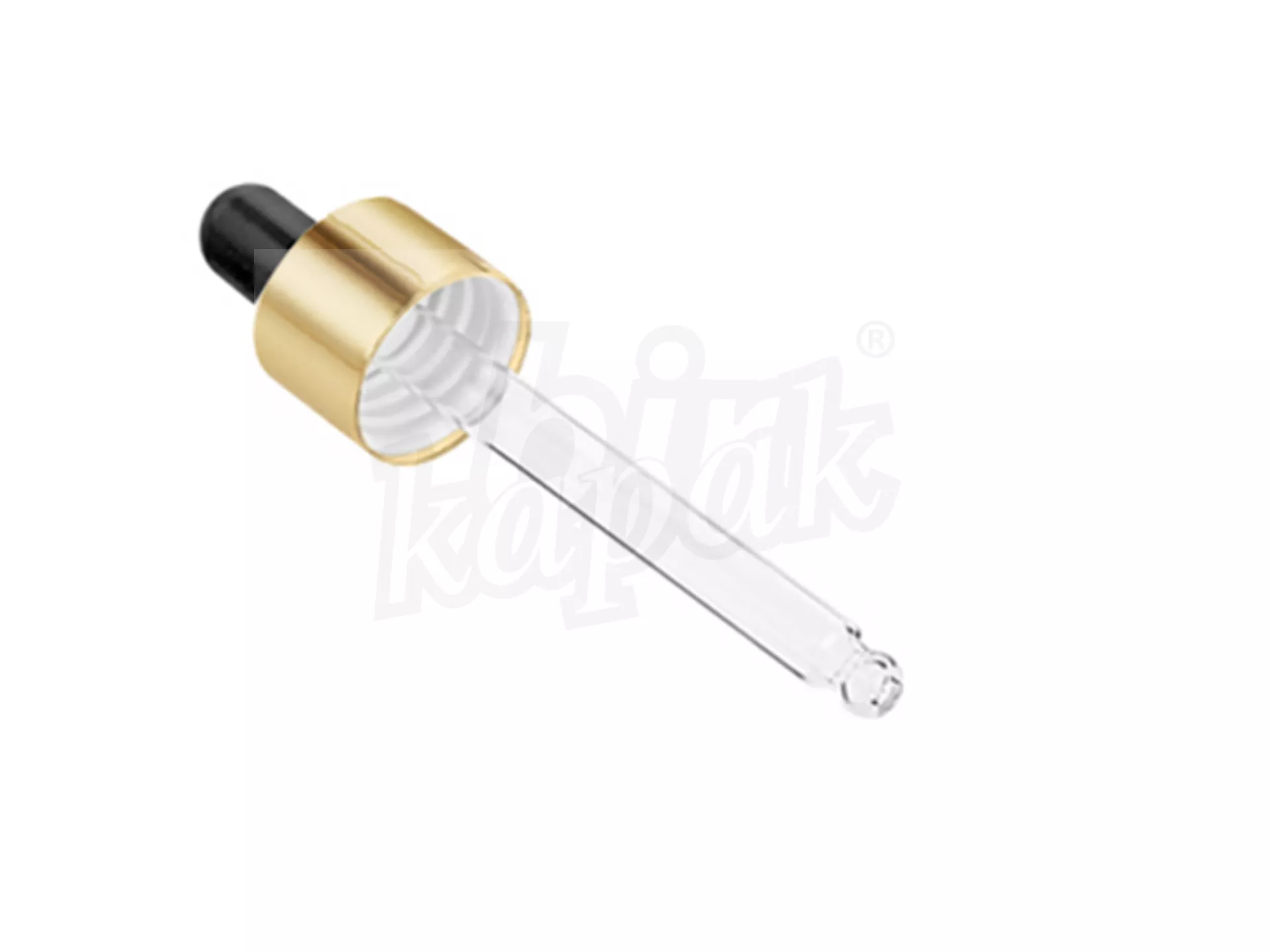 100 ML GOLD METAL CAP BLACK RUBBER DROPPER