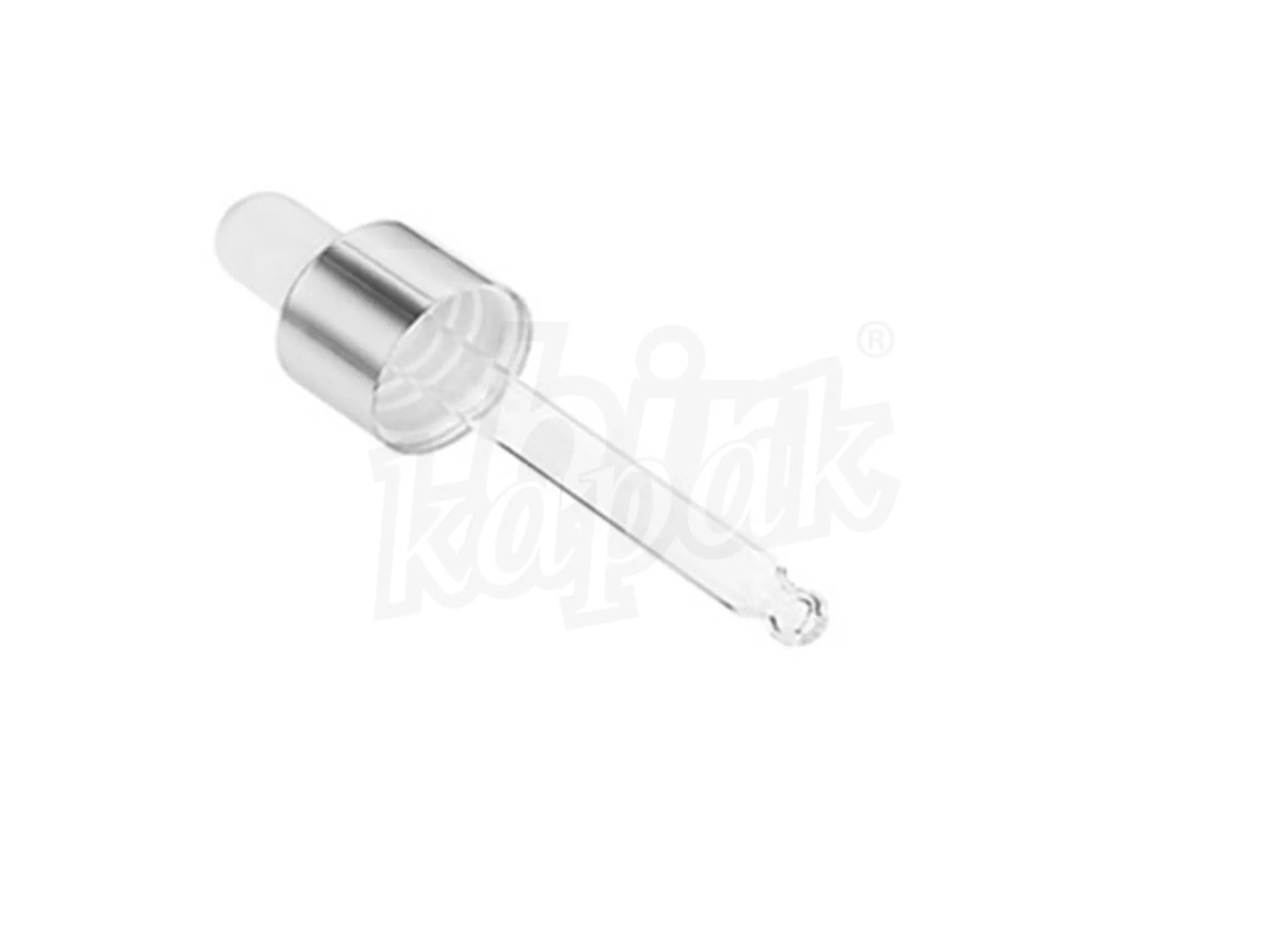 20 ML SILVER METAL CAP WHITE RUBBER DROPPER