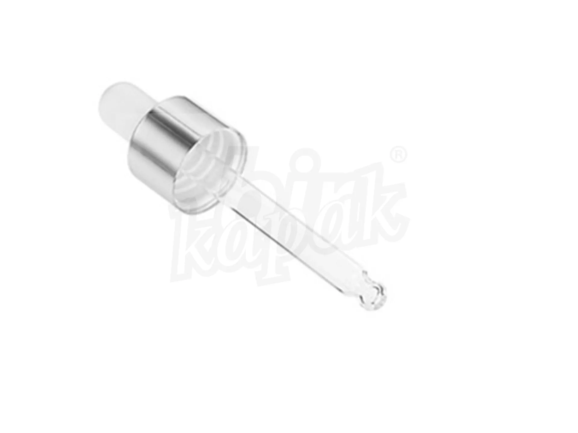 30 ML GÜMÜŞ METAL KAPAK BEYAZ LASTİKLİ DAMLALIK