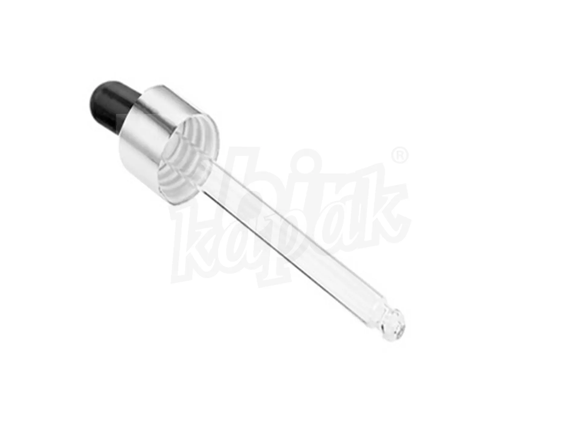 100 ML SILVER METAL CAP BLACK RUBBER DROPPER