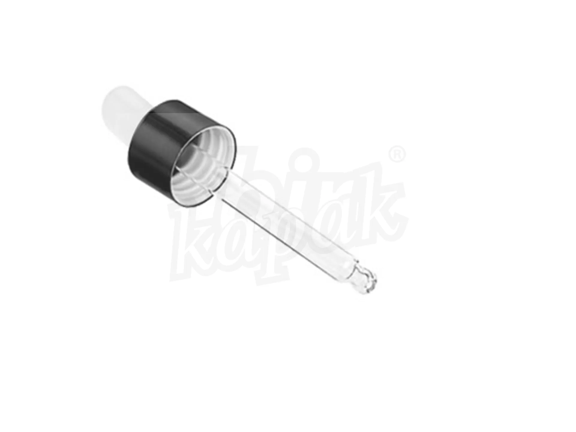 20 ML BLACK METAL CAP WHITE RUBBER DROPPER