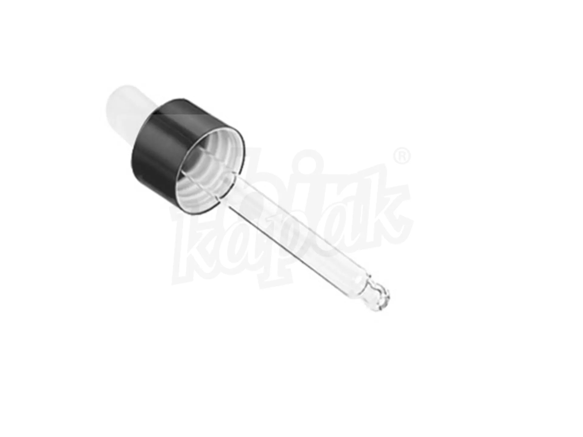30 ML BLACK METAL CAP WHITE RUBBER DROPPER