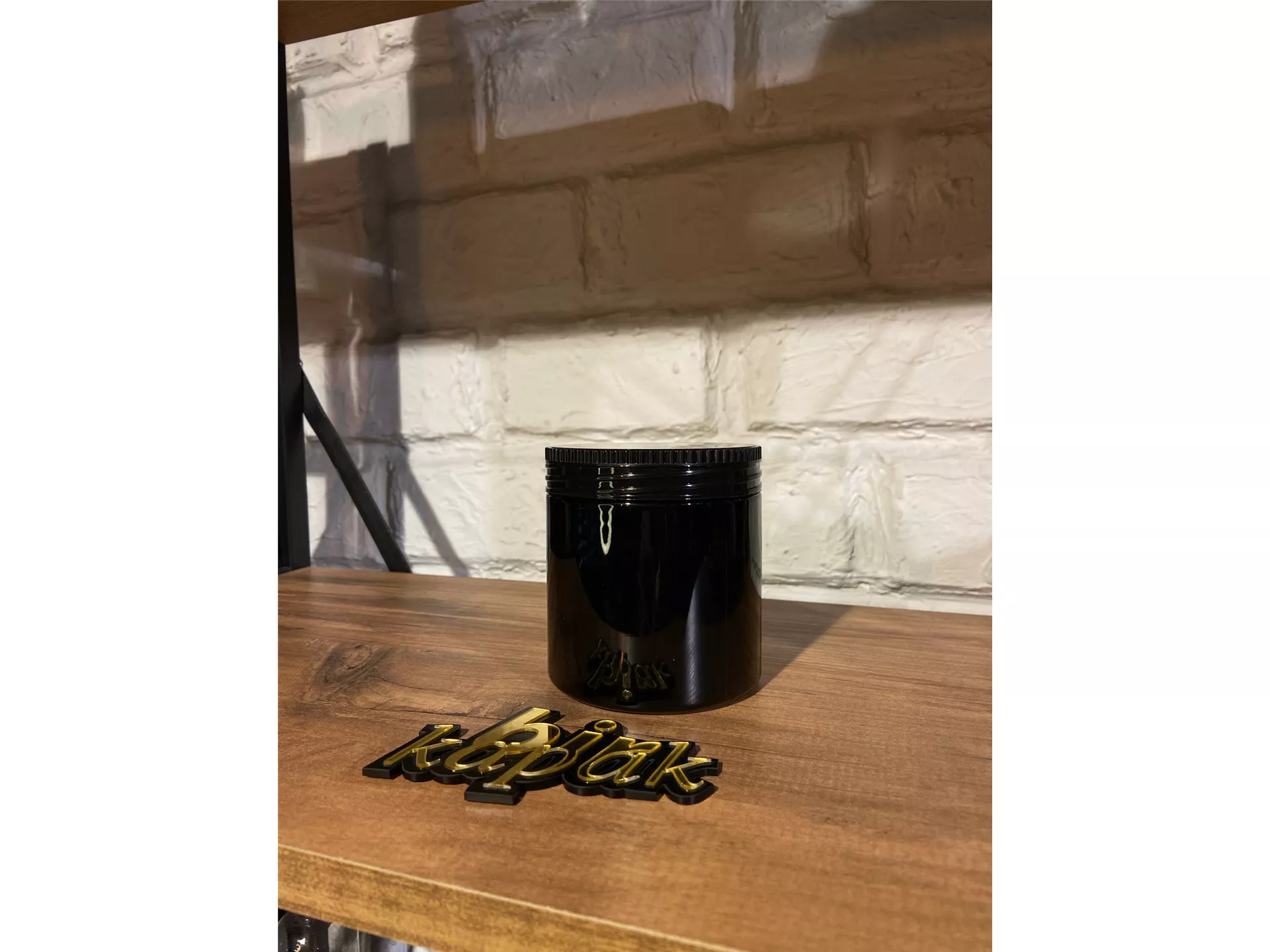 500 ML STANDARD JAR BLACK - 89 MM STRIPED LID BLACK