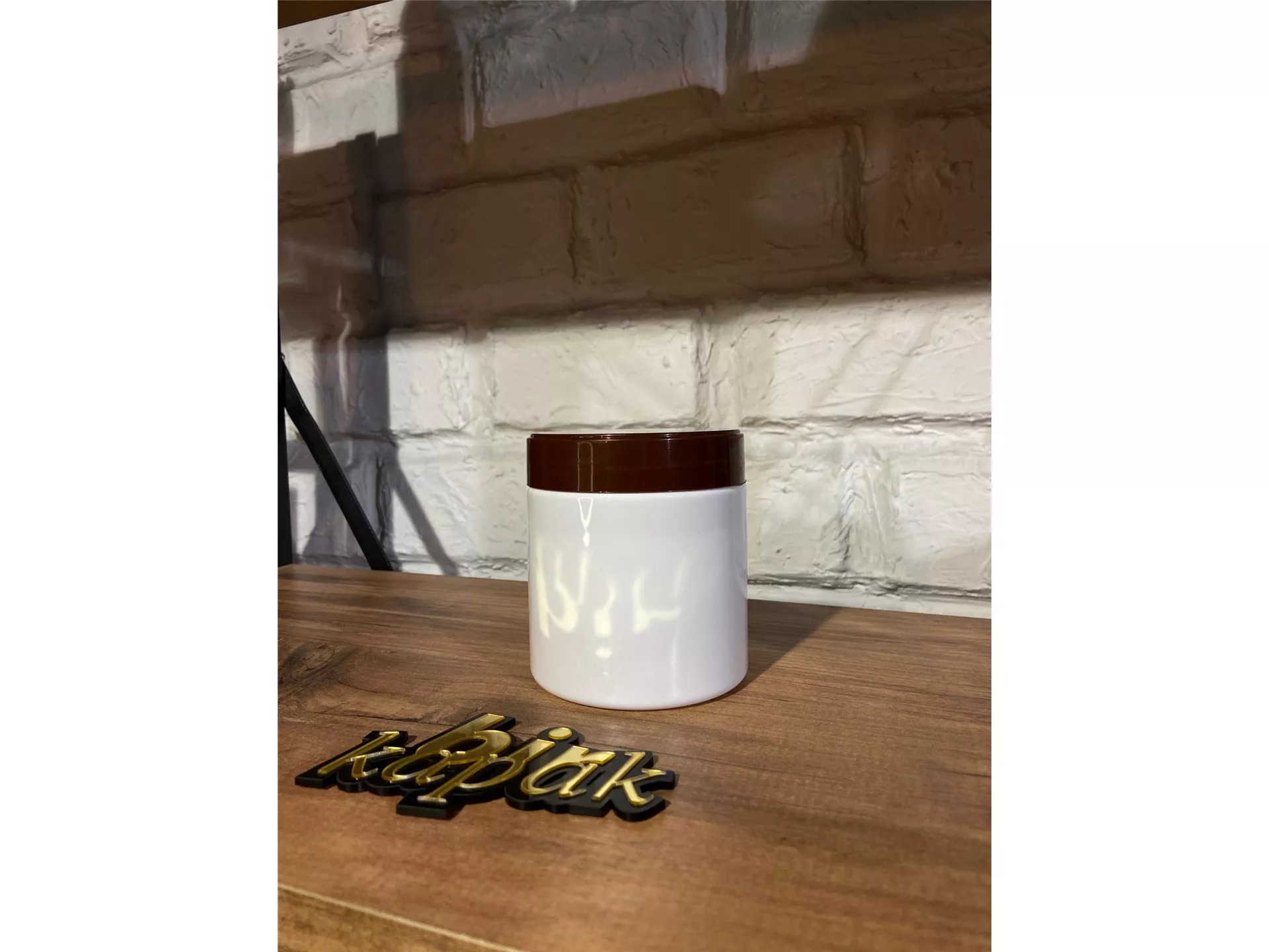 500 ML STANDARD JAR WHITE - 89 MM KRS MODEL LID BROWN