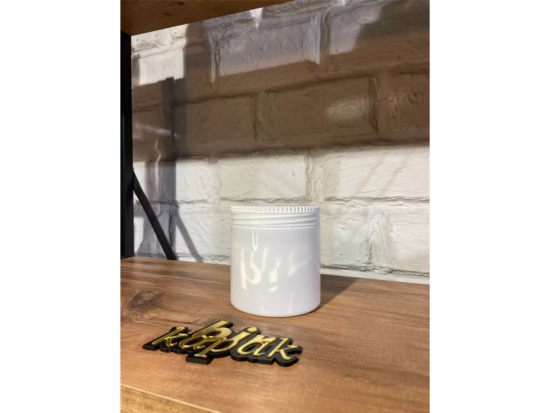 500 ML STANDART KAVANOZ BEYAZ - 89 MM ÇİZGİLİ KAPAK BEYAZ