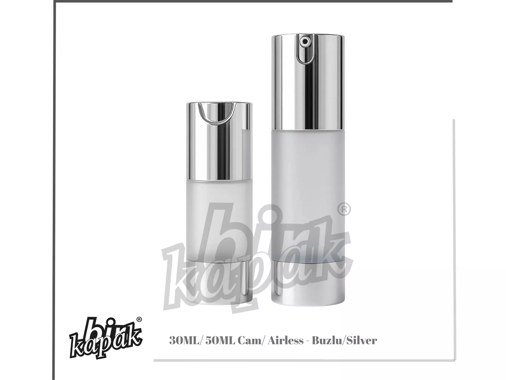 30ML-50ML CAM AİRLESS BUZLU / SILVER
