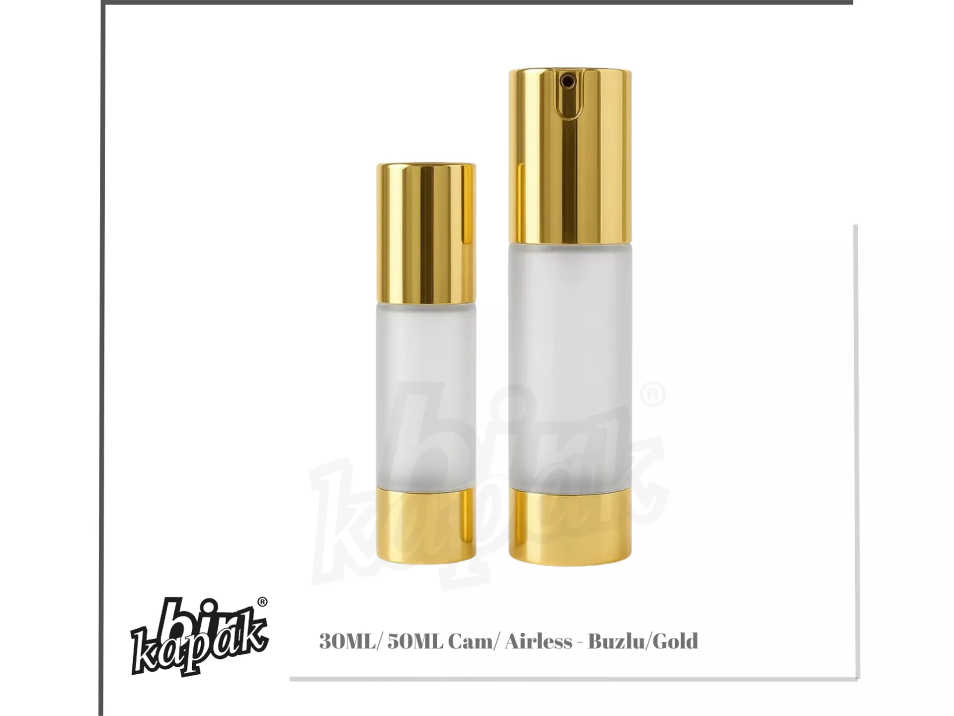 30ML-50ML CAM AİRLESS BUZLU / GOLD