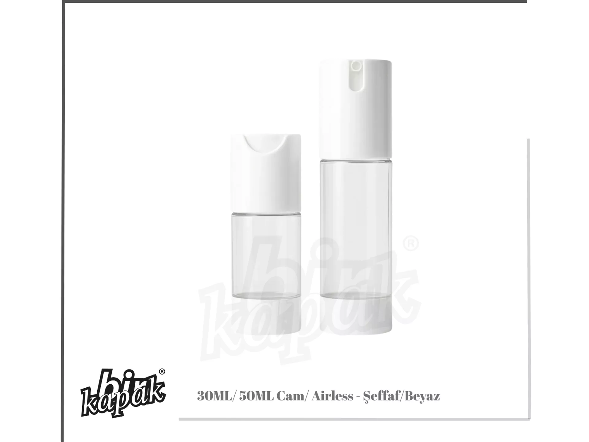 30ML-50ML CAM AİRLESS BUZLU /  BEYAZ