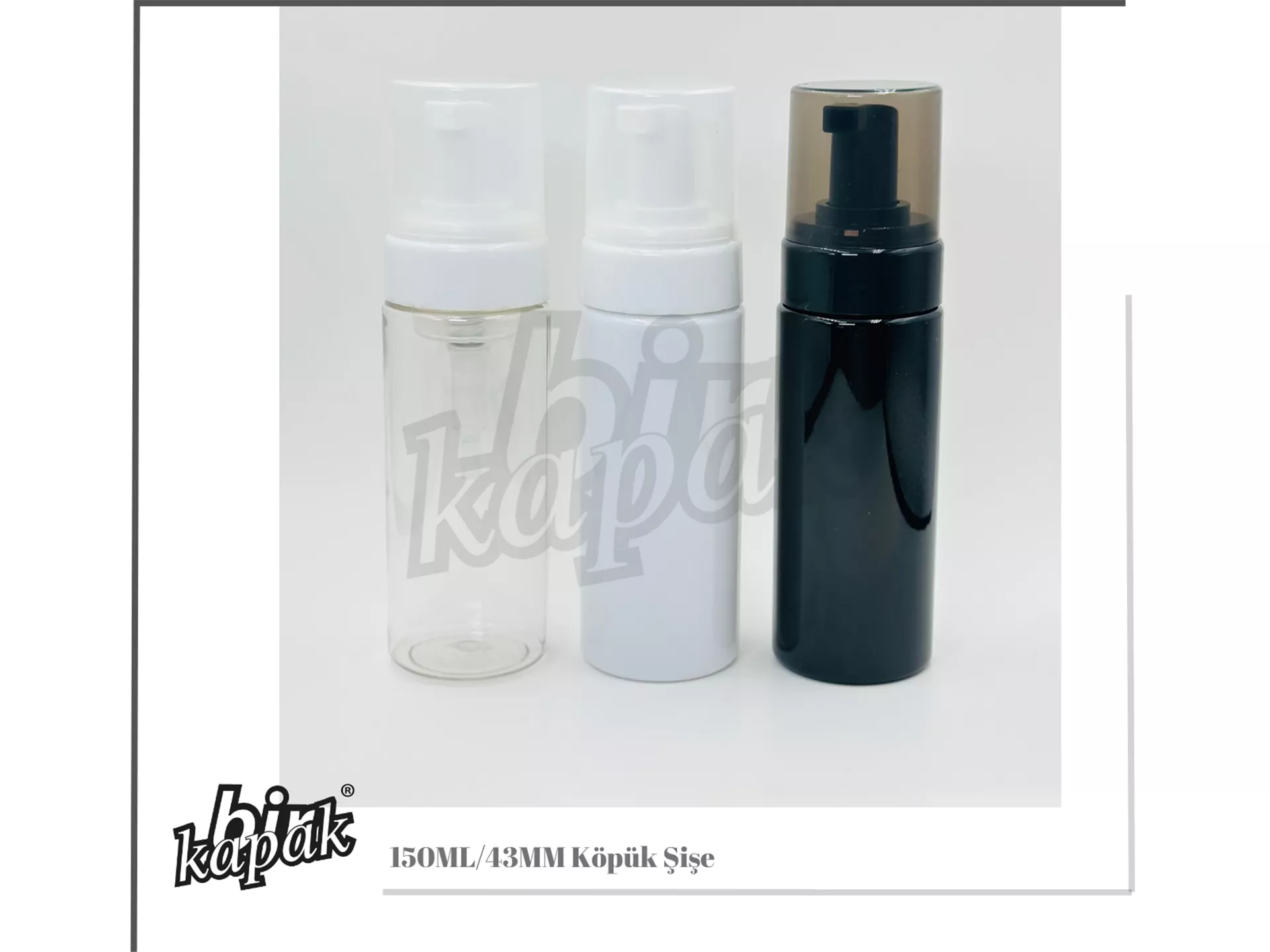 150ML 43MM KÖPÜK ŞİŞE BEYAZ / SİYAH / ŞEFFAF