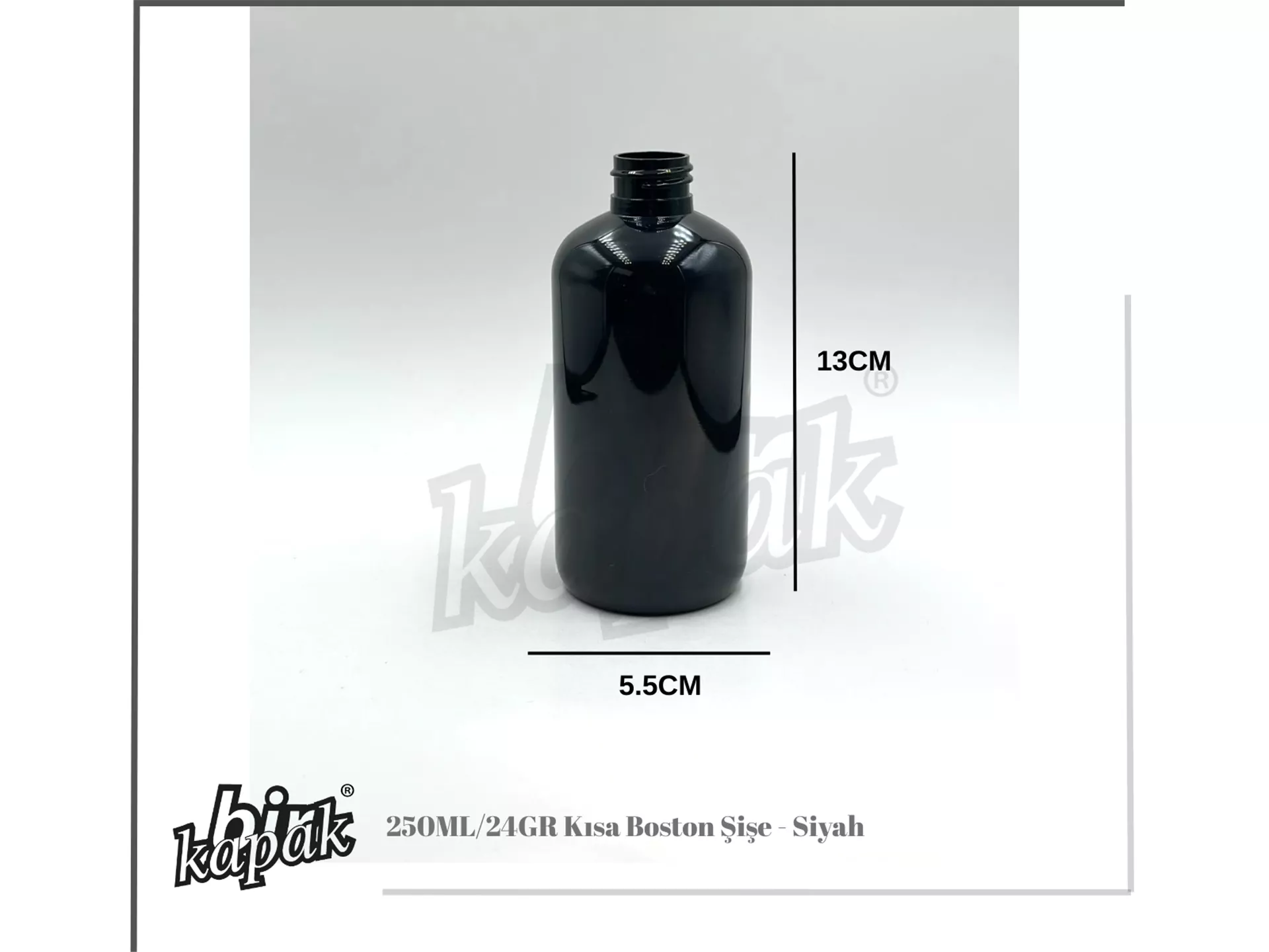 250ML SHORT BOSTON BOTTLE / BLACK