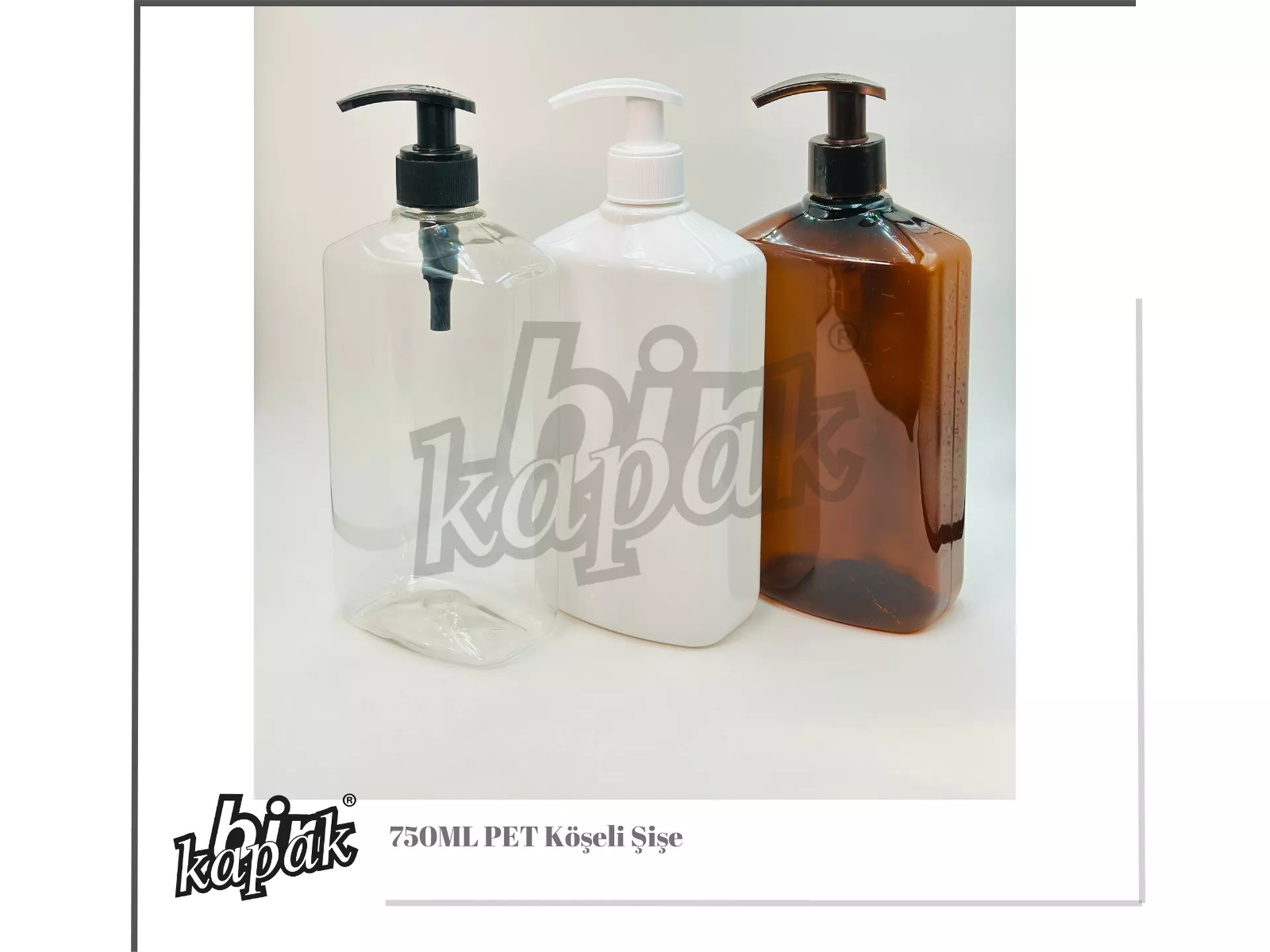 750 ML Square Shampoo Bottle White / Clear / Amber