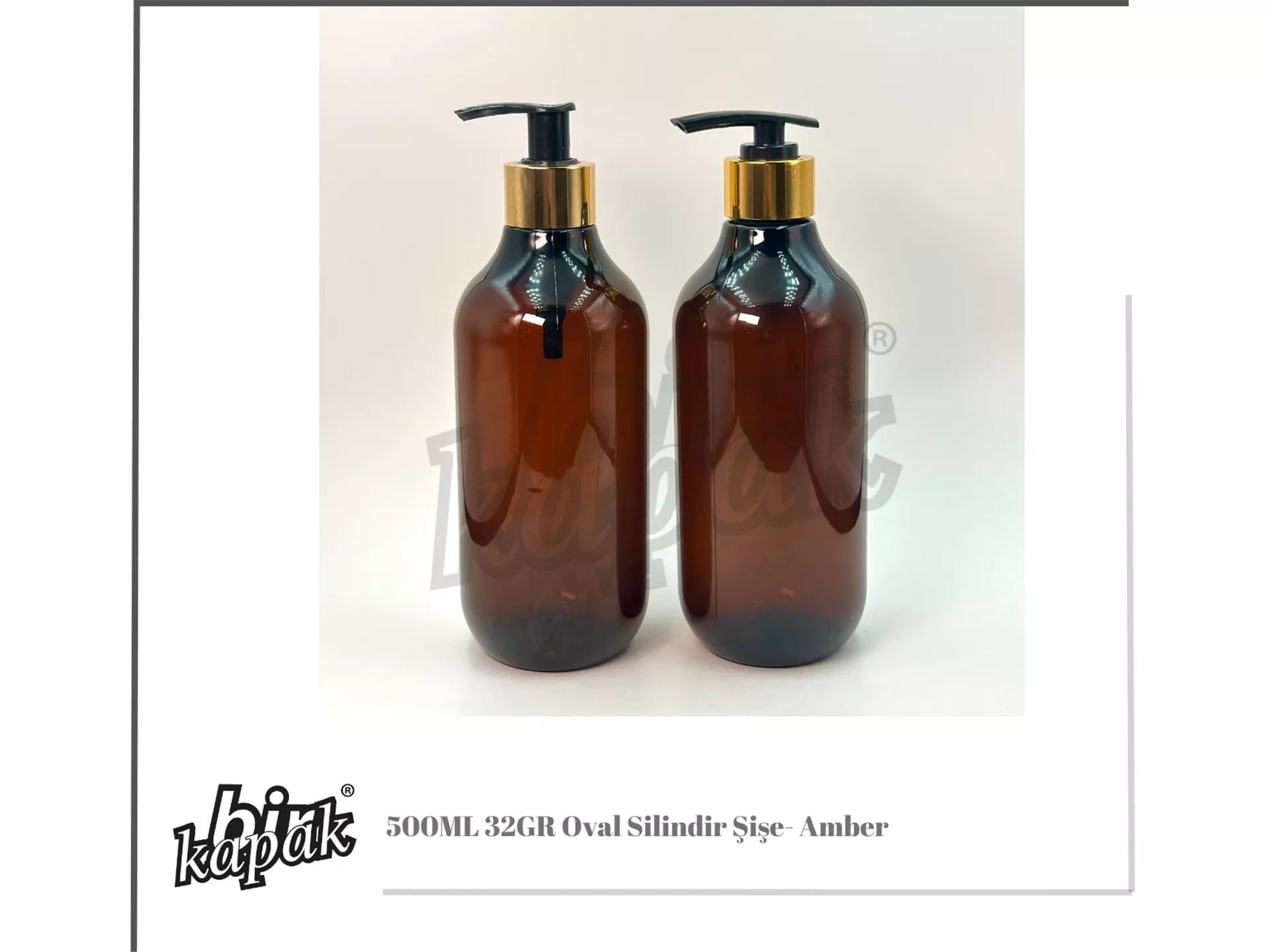 500ML-32GR Oval Cylindrical Bottle / Amber