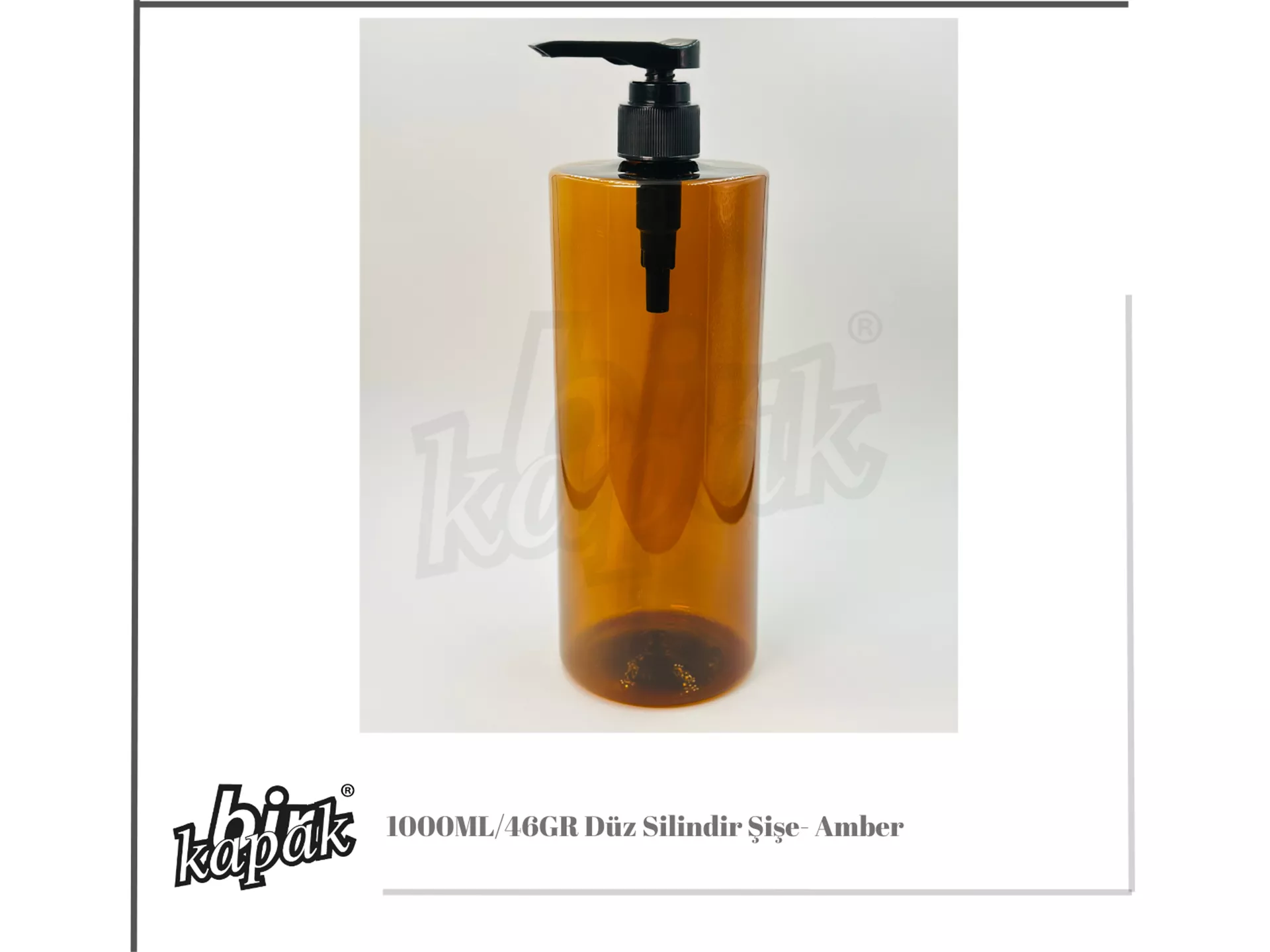 1000ML CYLINDRICAL PET SHAMPOO BOTTLE / AMBER